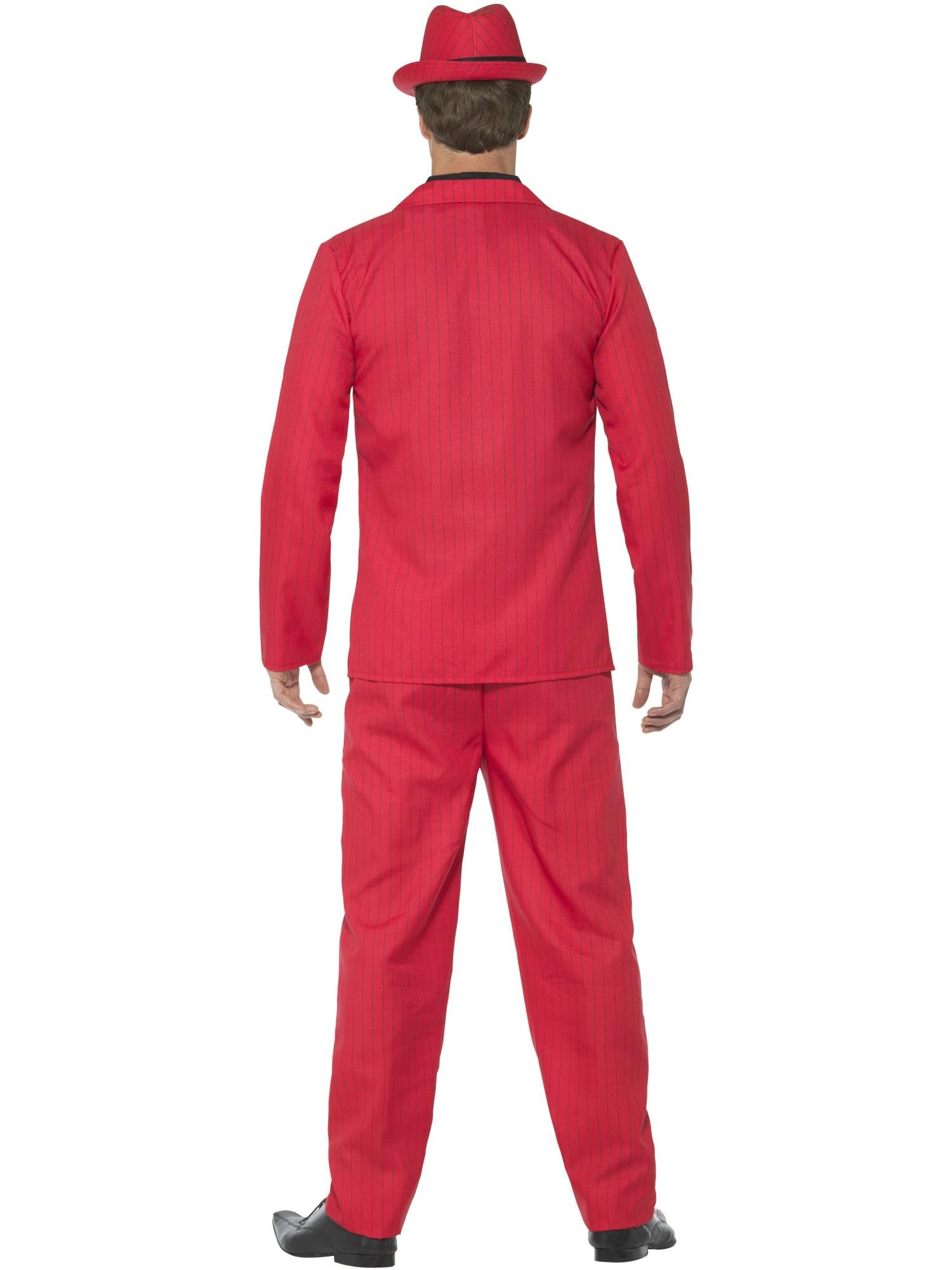 Smiffys Men's Classic Red Zoot Suit - Large Size | 1940s Retro Gangster Costume for Halloween, Themed Parties & Swing Dance Events
