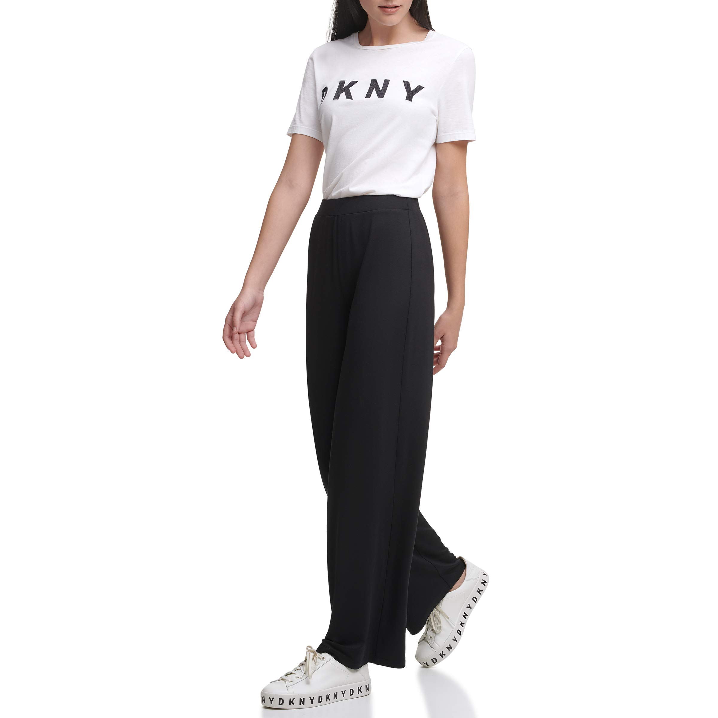 DKNY Women's Pull-On Wide Leg Pants - Comfortable Stretch Trousers for Work, Travel & Casual Wear | Plus Size Available