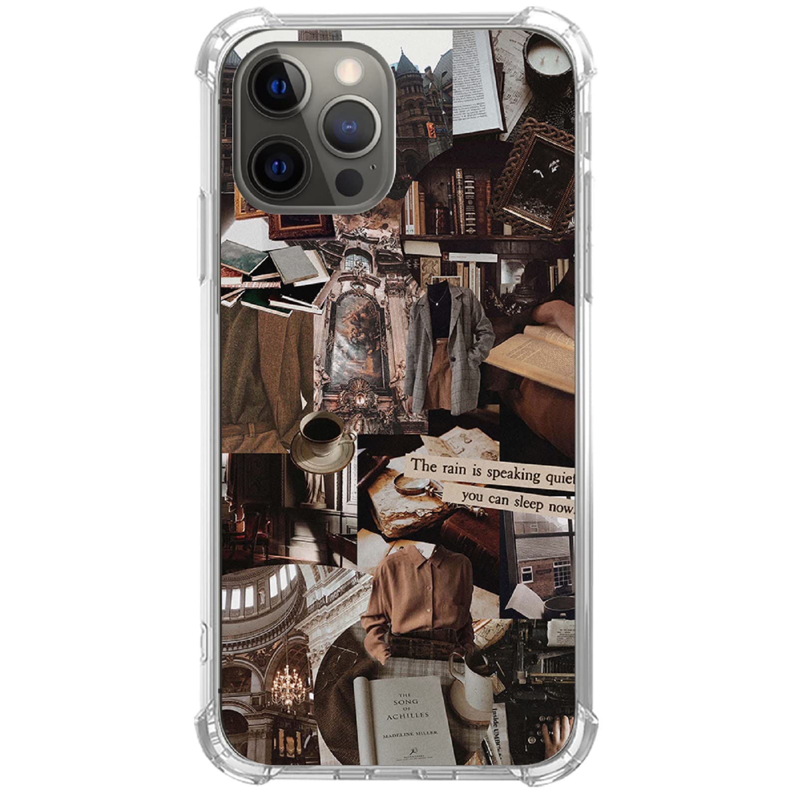 Dark Academia Aesthetic iPhone 12 Pro Max Case - Trendy Scholarly Phone Cover for Men & Women - Soft TPU Bumper Protection - Perfect for Students, Book Lovers & Vintage Style Enthusiasts