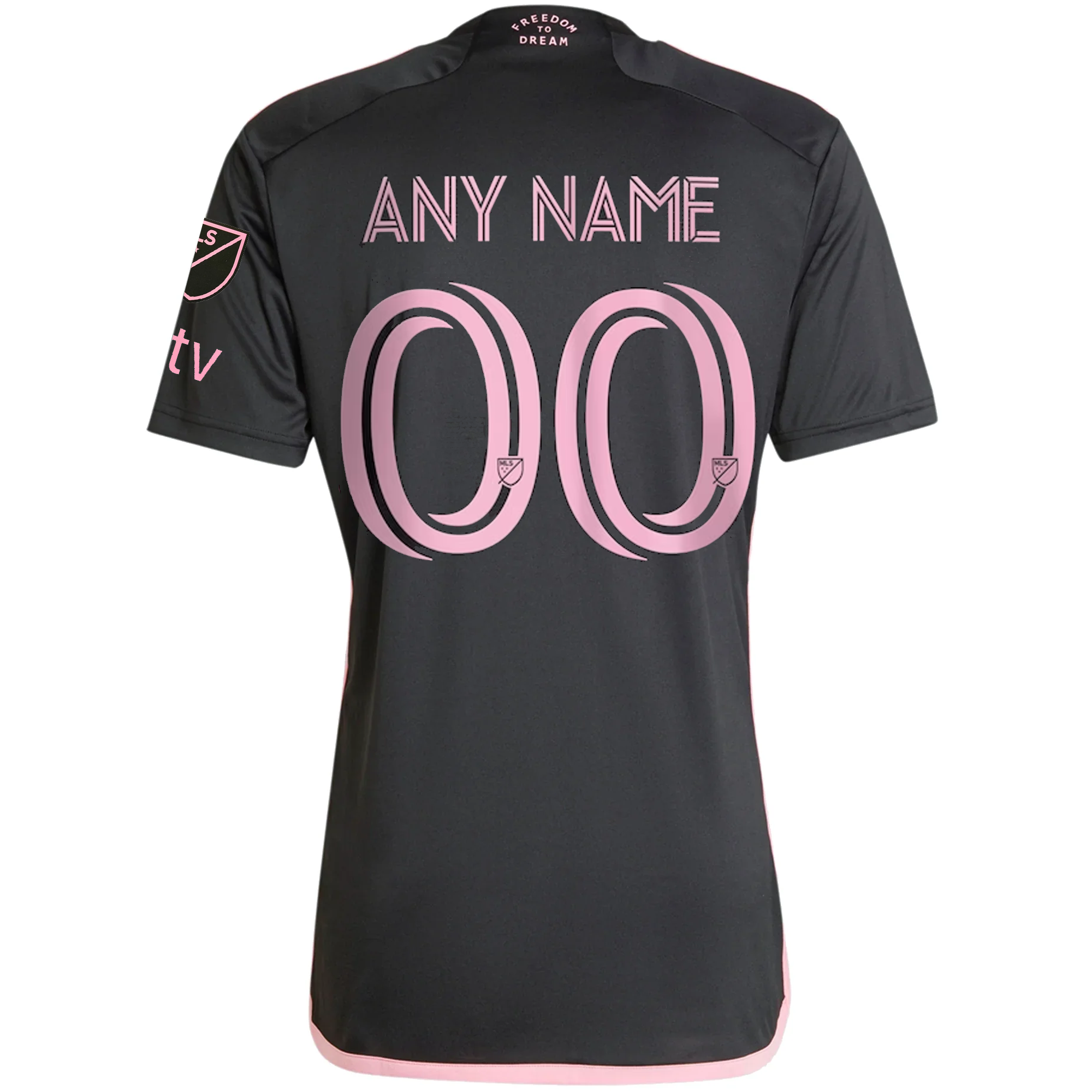 Adidas Inter Miami CF 23/24 Away Jersey - Custom Name & Number - MLS & Apple TV Patches - Black/Bliss Pink - Authentic Soccer Jersey for Fans & Players - Perfect for Match Days & Collectors