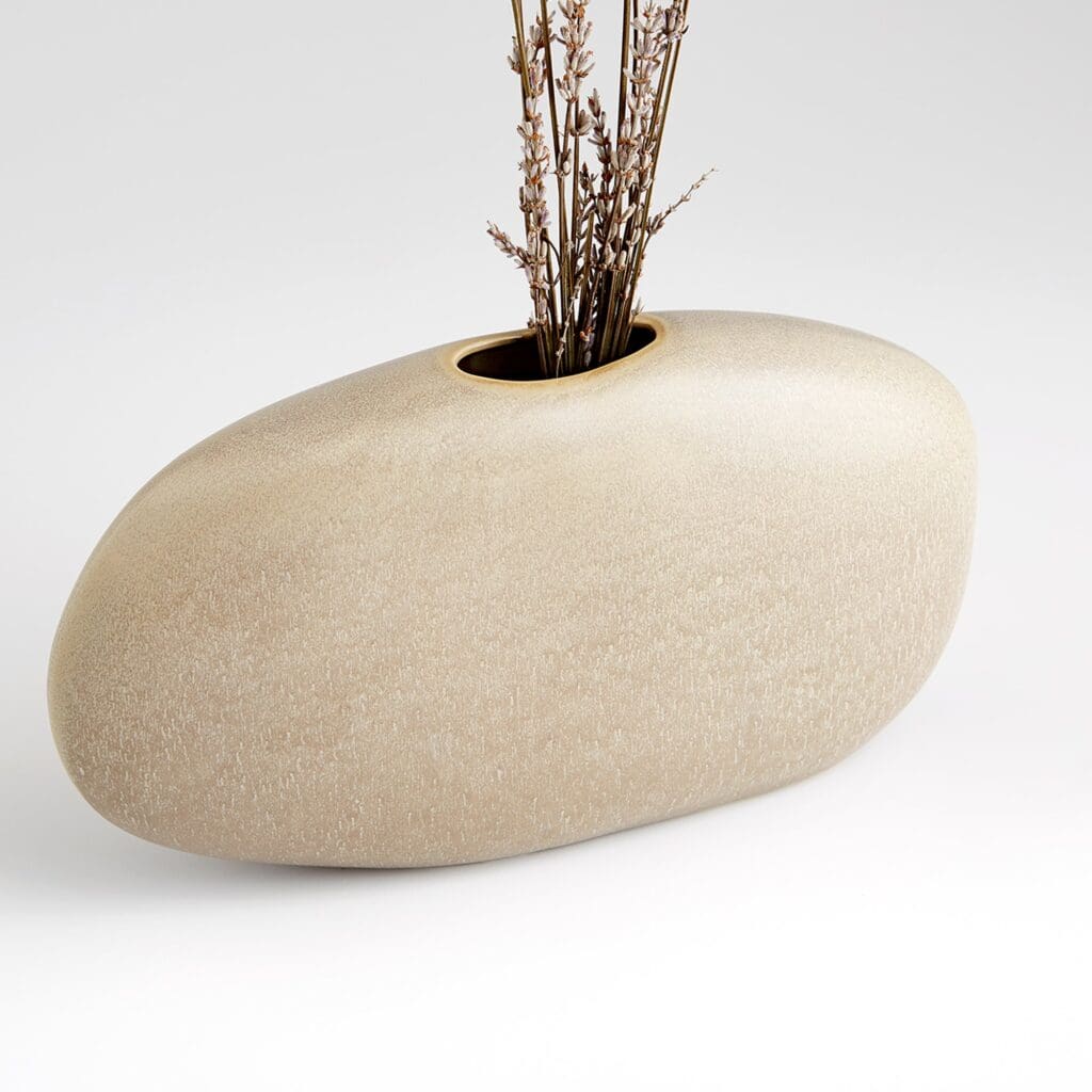 Cyan Design 10833 Pebble Vase - Olive Glaze Ceramic Home Decor - Small Decorative Vase for Living Room, Bedroom, or Office Centerpiece