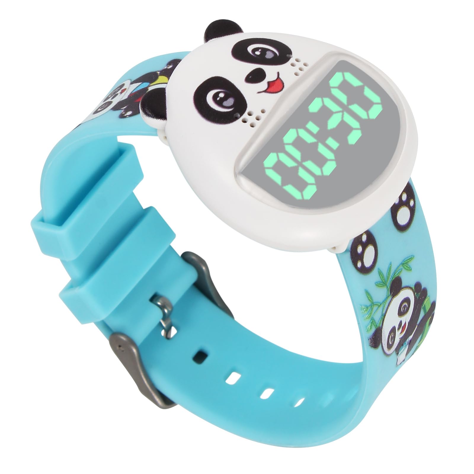 Panda Potty Training Timer for Kids - Adjustable 30/60/90 Minute Reminder with Music, Vibration & LED Alerts - Waterproof Toilet Training Device for Toddlers - Perfect for Home, Daycare & Travel Use (Blue)