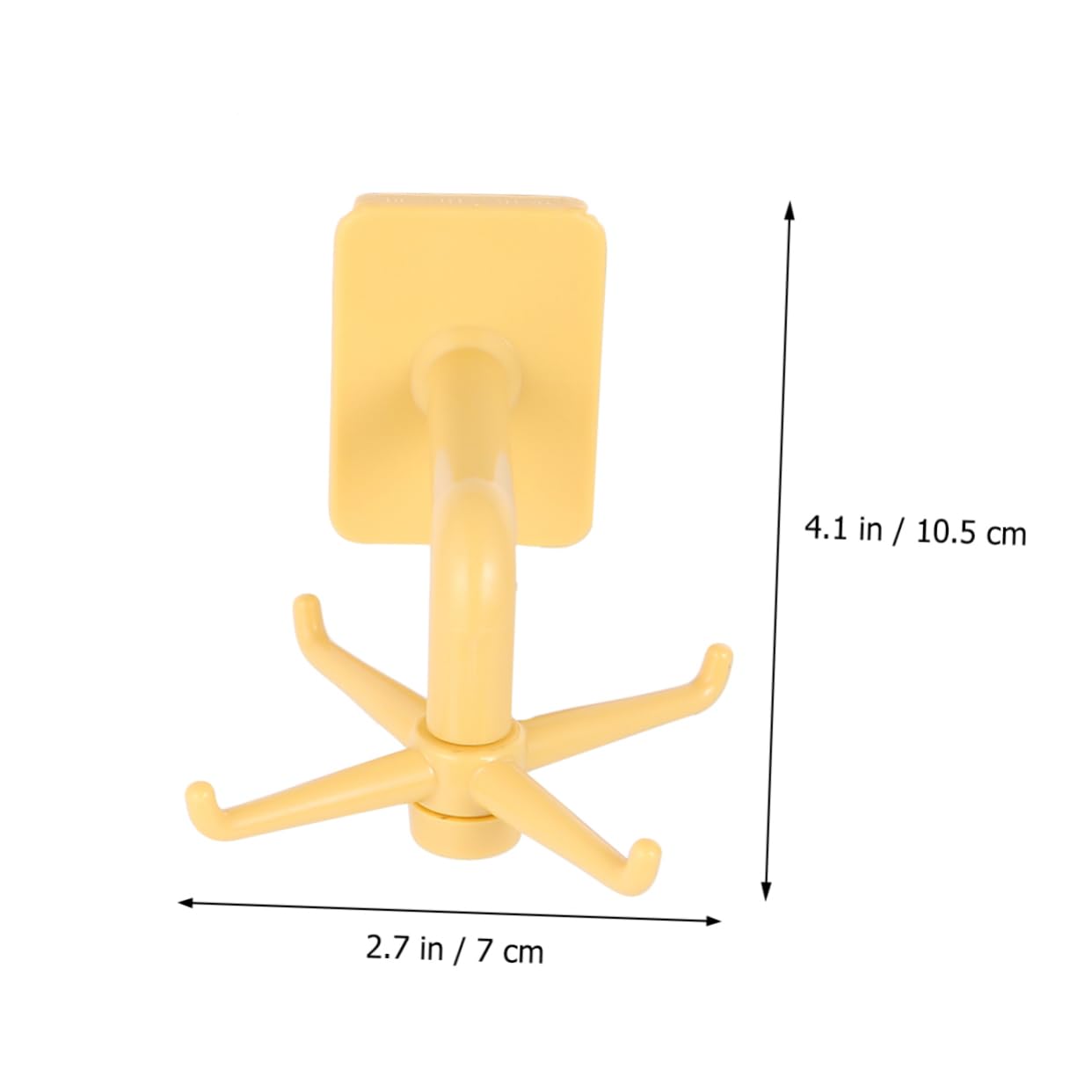 CIYODO 2-Pack Rotatable Plastic Wall Hooks - Heavy Duty Kitchen Storage Rack & Bathroom Organizer - Space Saving Wall Mounted Hanger for Utensils, Towels & Home Decor