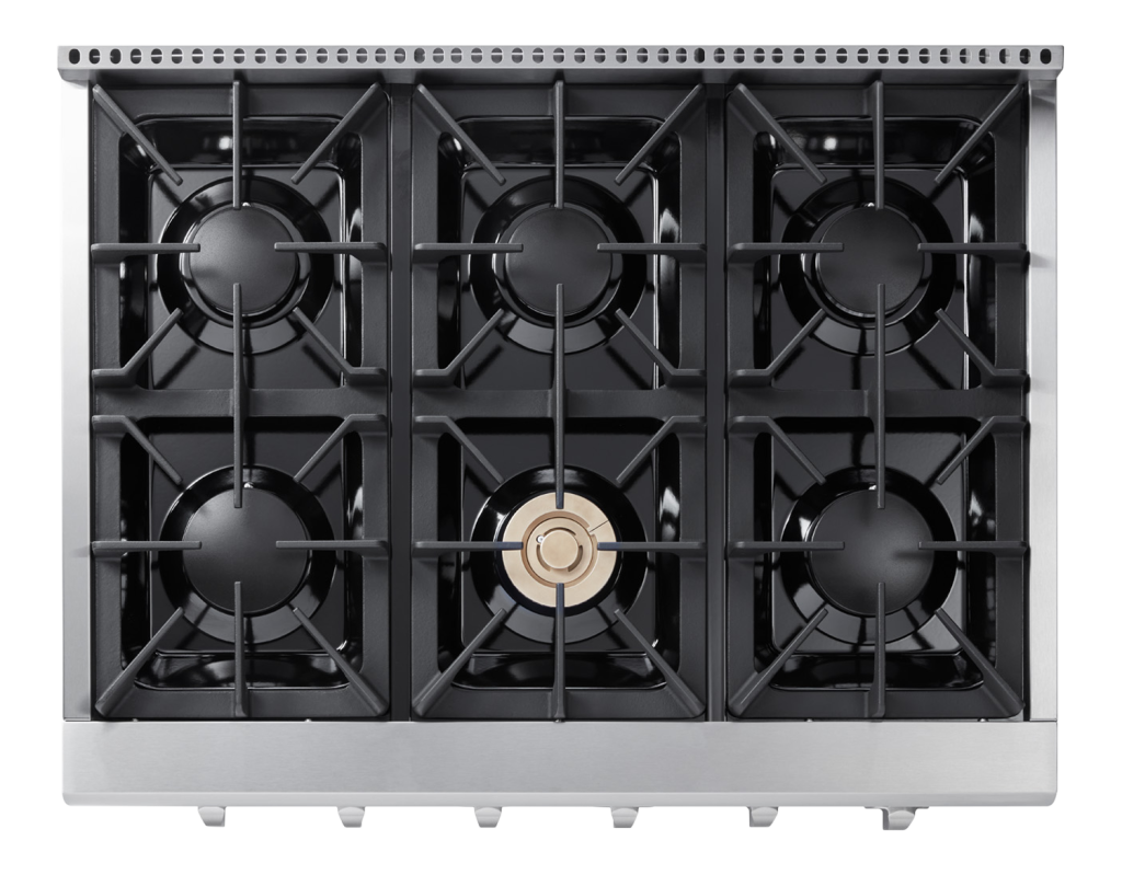 THOR Kitchen HRT3618U 36 Inch Professional Gas Range Top - 6 Sealed Burners, Stainless Steel, Heavy Duty Commercial Style for Home Chefs & Restaurant Quality Cooking