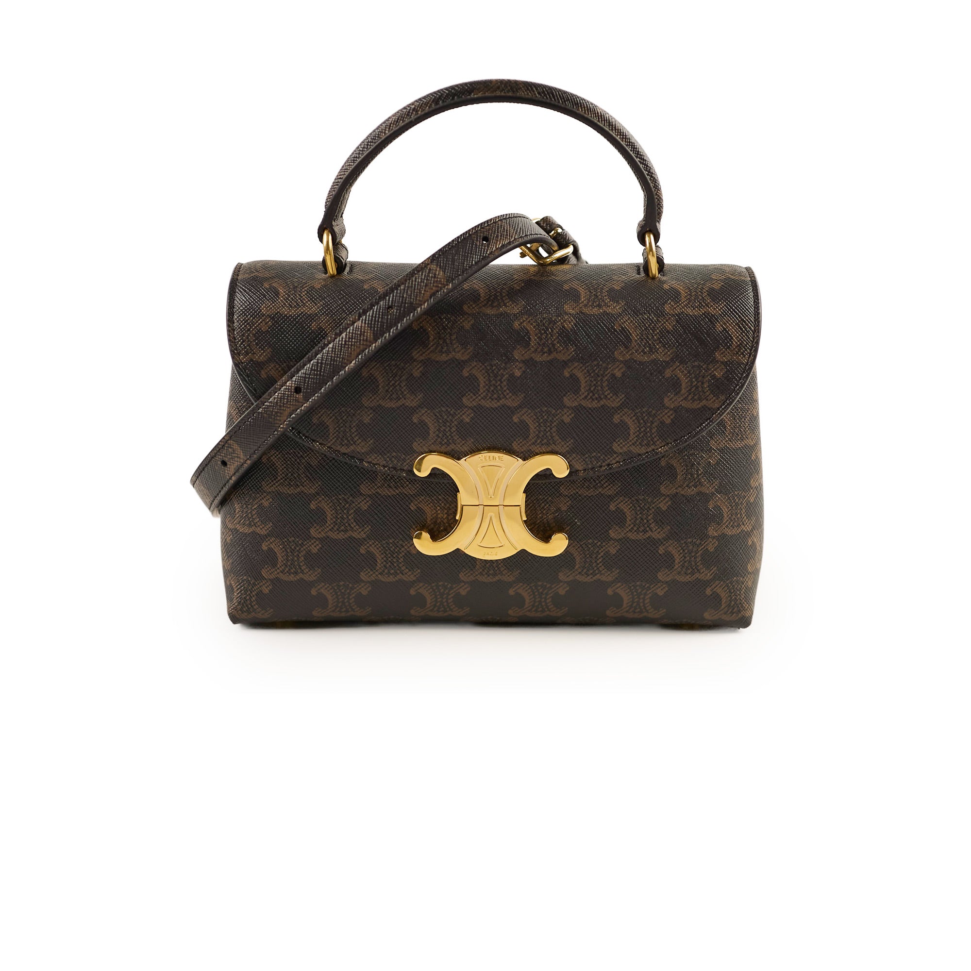Celine Teen Triomphe Canvas Nino Bag in Tan - Stylish Crossbody Purse for Women, Perfect for Daily Use, Work & Travel