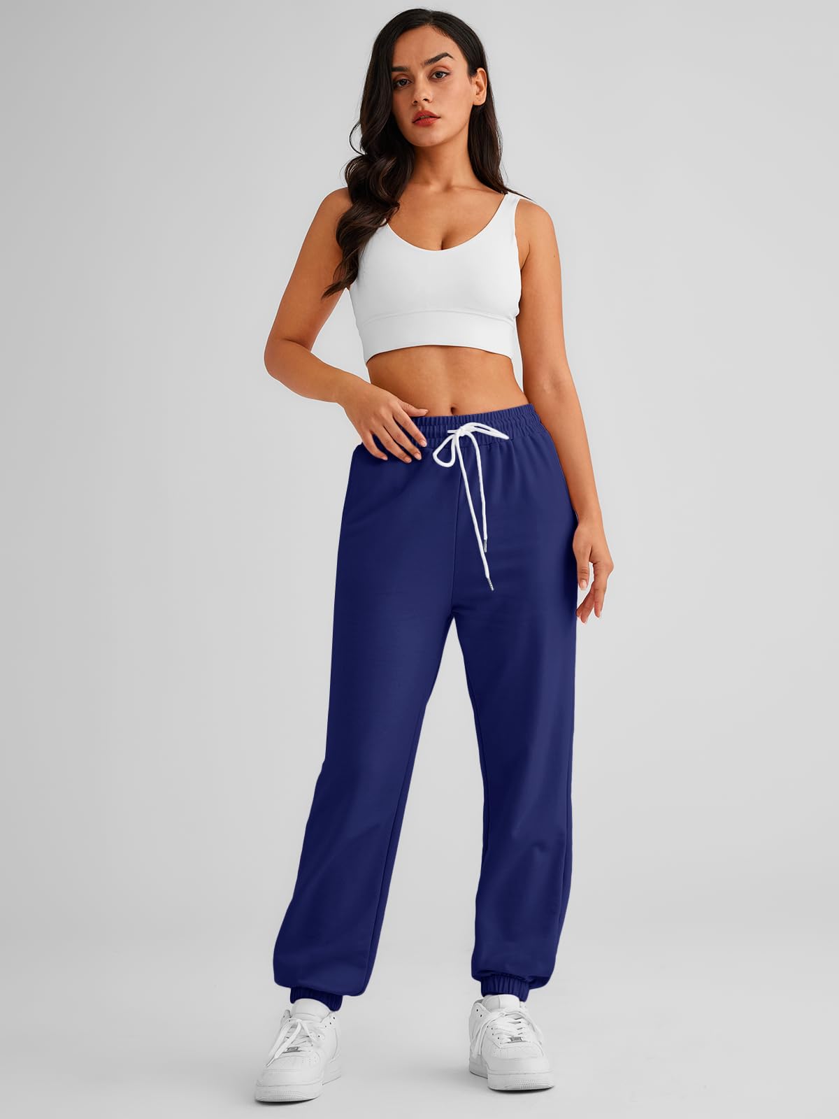 AUTOMET Women's High Waisted Jogger Sweatpants - Soft Lounge Pants with Pockets & Elastic Cuff for Yoga, Running & Casual Wear