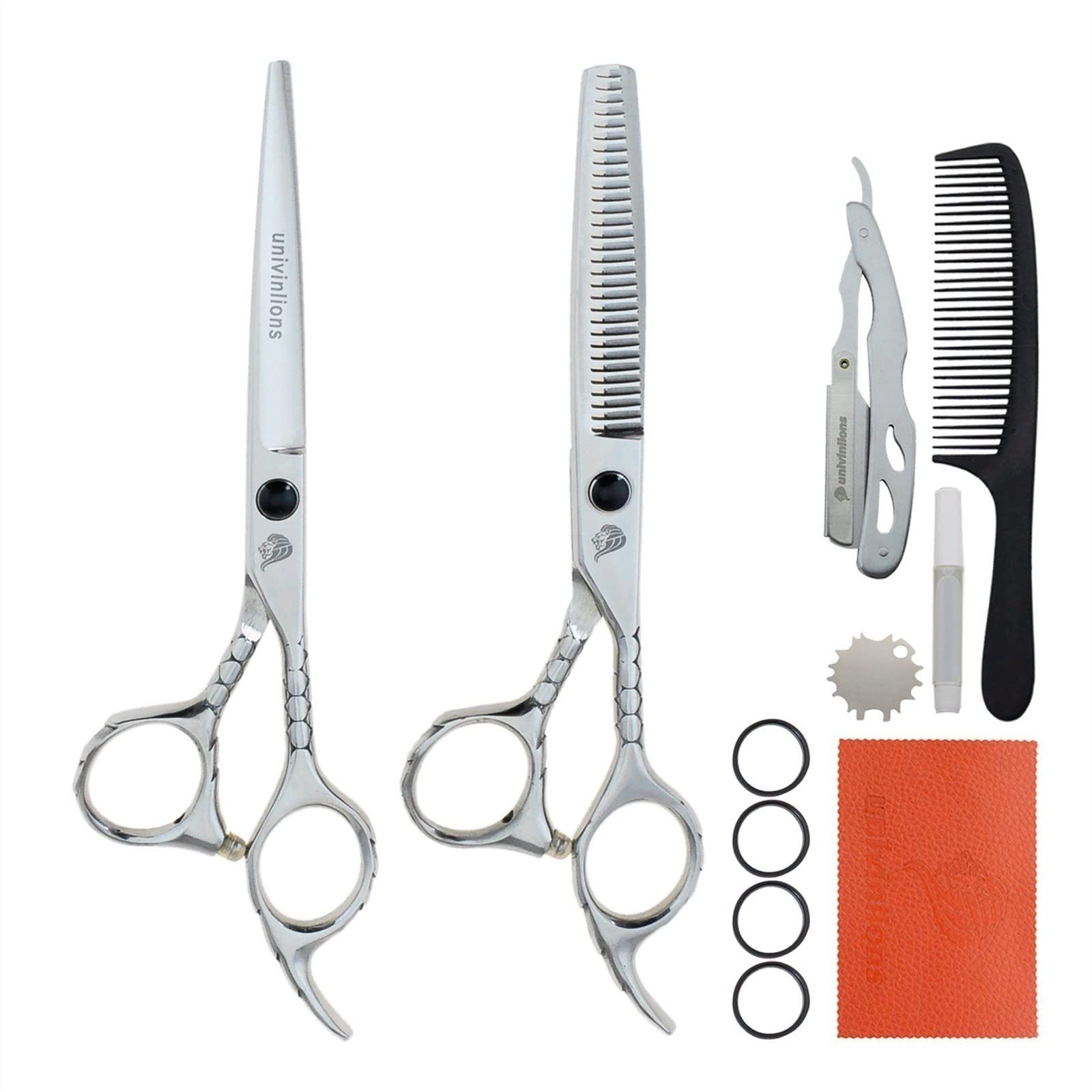ATRIXU 6.0 Inch Professional Hair Cutting Scissors Set - Japanese Steel Barber Shears, Hairdressing Scissors, Comb & Razor Accessories for Salon, Hairstylist & Home Hair Cutting - Perfect for Styling, Trimming & Hairdressing