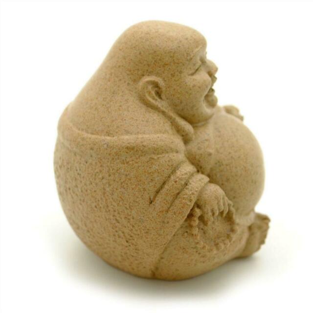 Happy Buddha Statue - Hand Carved Sandstone Decor for Home, Garden & Meditation - Perfect for Zen Decor, Yoga Spaces & Gift Giving