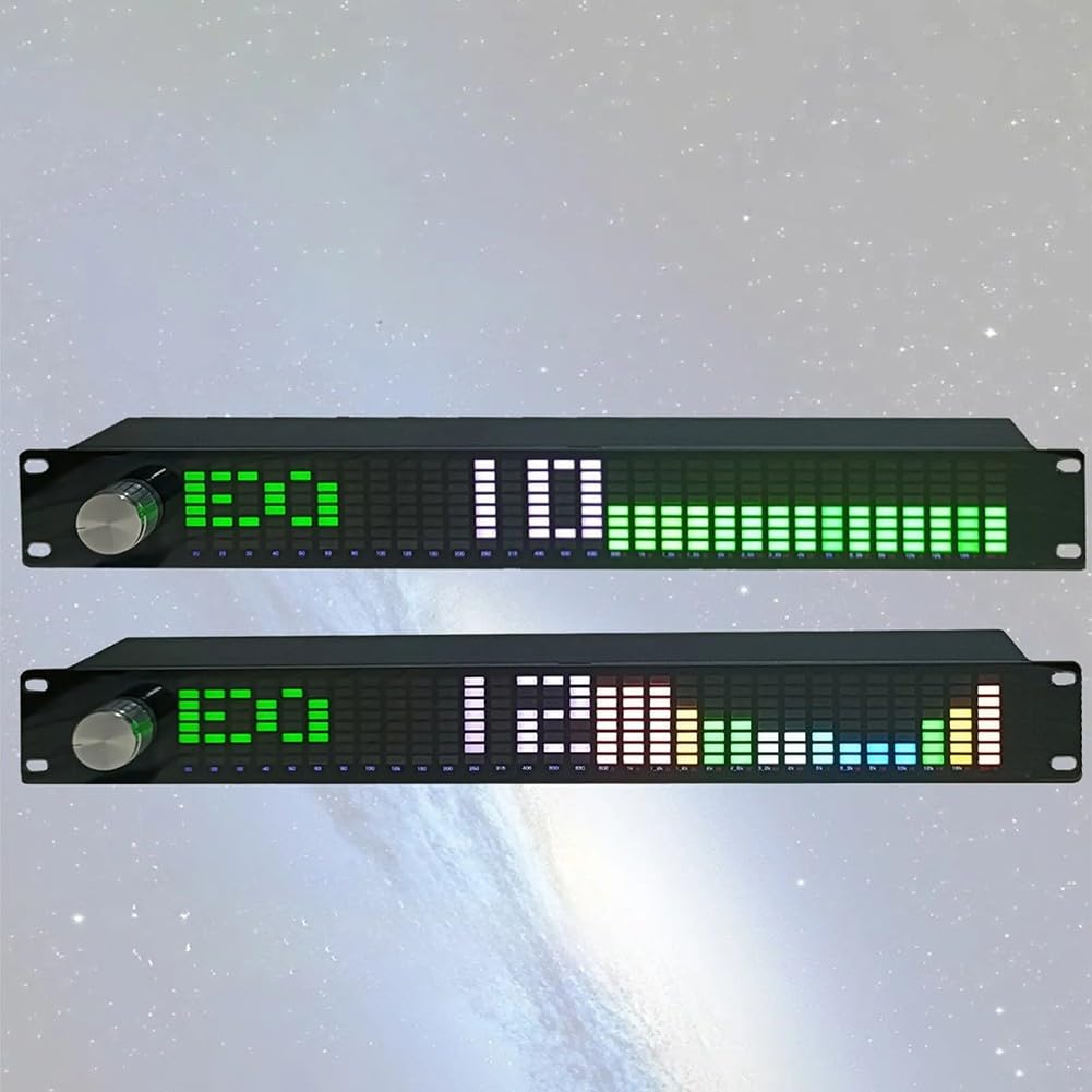31-Band Music Spectrum Display with Dual Channel 15-Band Digital Equalizer - Professional Audio Visualizer for DJs, Home Theater & Music Studios | Perfect for Live Performances & Party Lighting