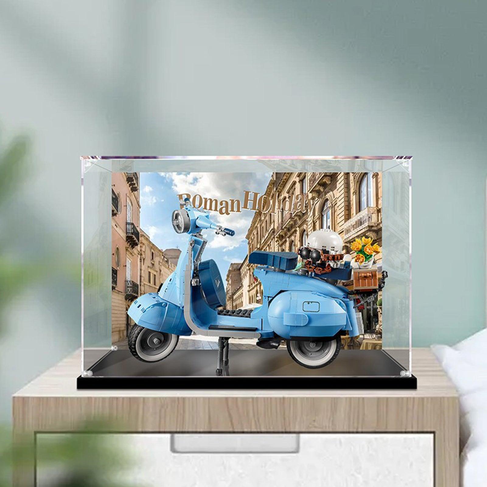 Lego Creator Vespa 125 10298 Display Case - Clear Acrylic Protection Box for Lego Sets - Perfect for Showcasing Collectibles at Home or Office