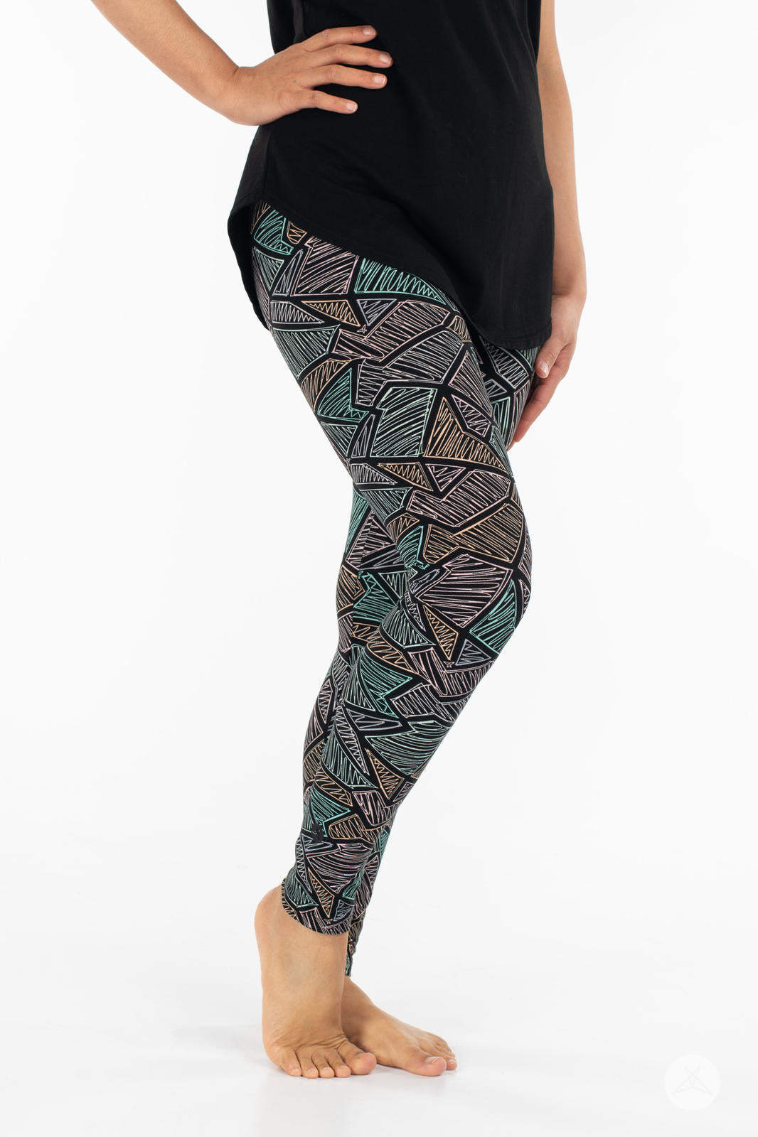 Geometric Prism Patterned Leggings for Women - High Waisted Yoga Pants with Stretchy Comfort - Perfect for Workout, Running & Casual Wear