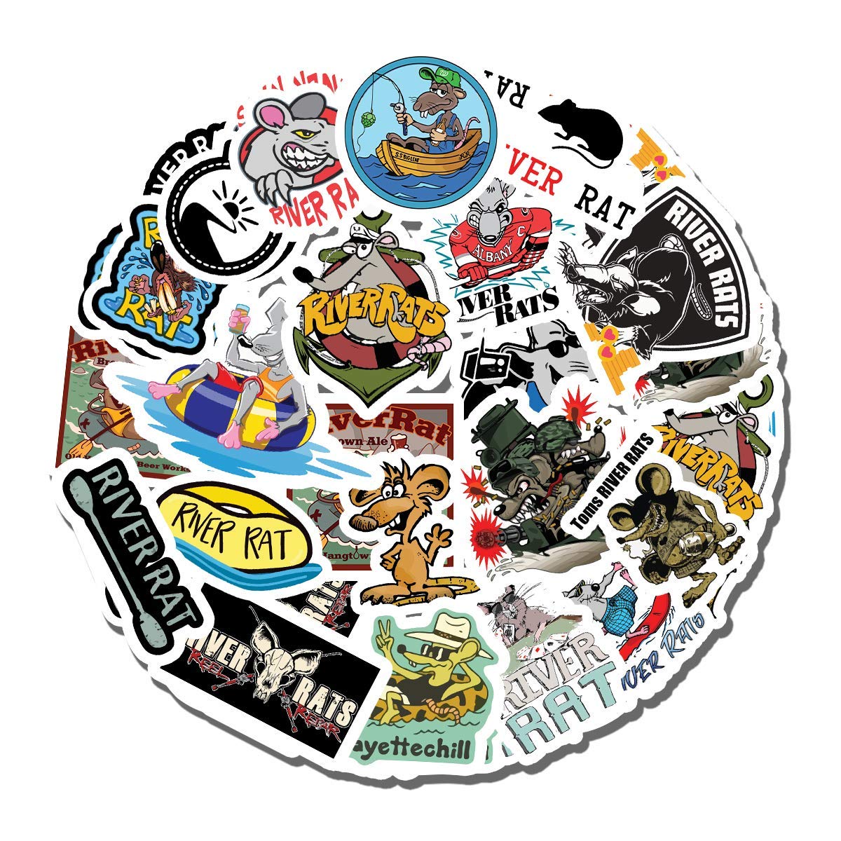 20 PCS River Aesthetic Rat Vinyl Stickers - Colorful Waterproof Decals for Water Bottles, Laptops, Scrapbooking, Luggage, Guitars & Skateboards | Perfect for DIY Crafts, School Supplies & Personalizing Your Belongings