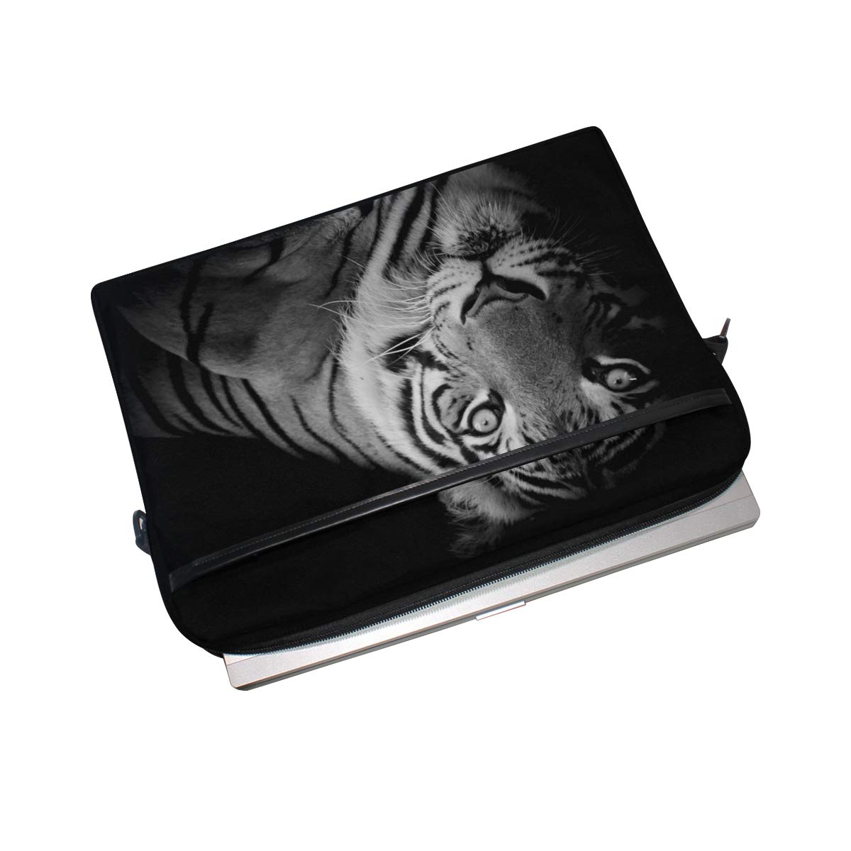 ALAZA Tiger Animal Print Laptop Sleeve Case - Convertible Crossbody Messenger Bag with Strap Pocket for MacBook Air/Pro, Surface, Dell, ASUS, HP, Lenovo 14-15.4 Inch - Perfect for Work, Travel & School