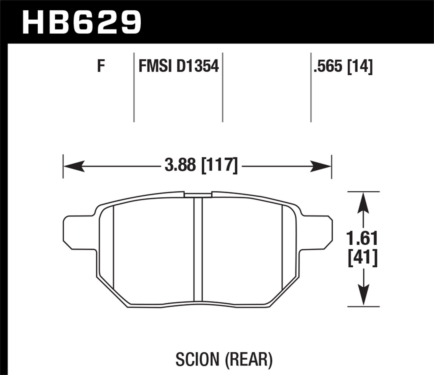 HB629F.565 HPS Performance Street Brake Pads - High Performance Ceramic Brake Pads for Cars, Trucks & SUVs - Low Noise & Dust, Smooth Stopping Power - Perfect for Daily Commuting, City Driving & Highway Use