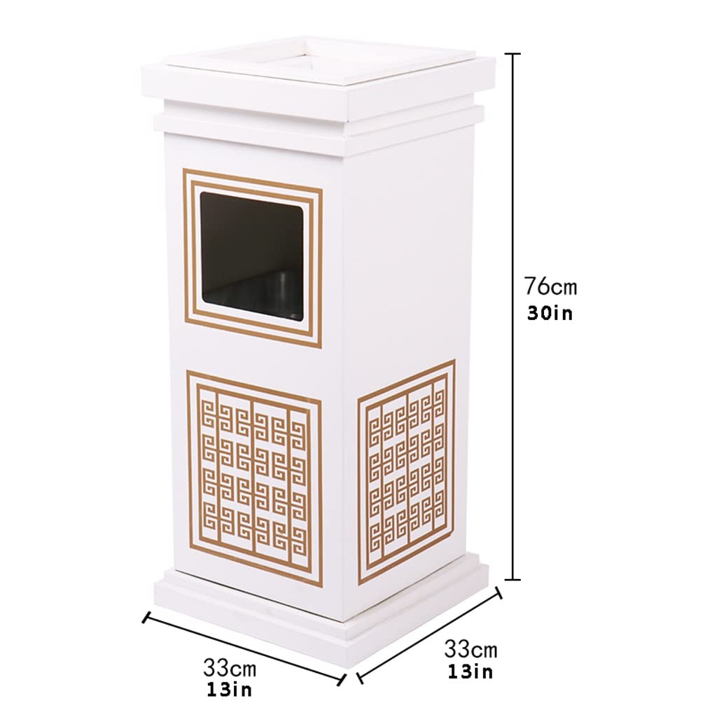 Stainless Steel Trash Can with Ashtray - Hotel & Outdoor Use