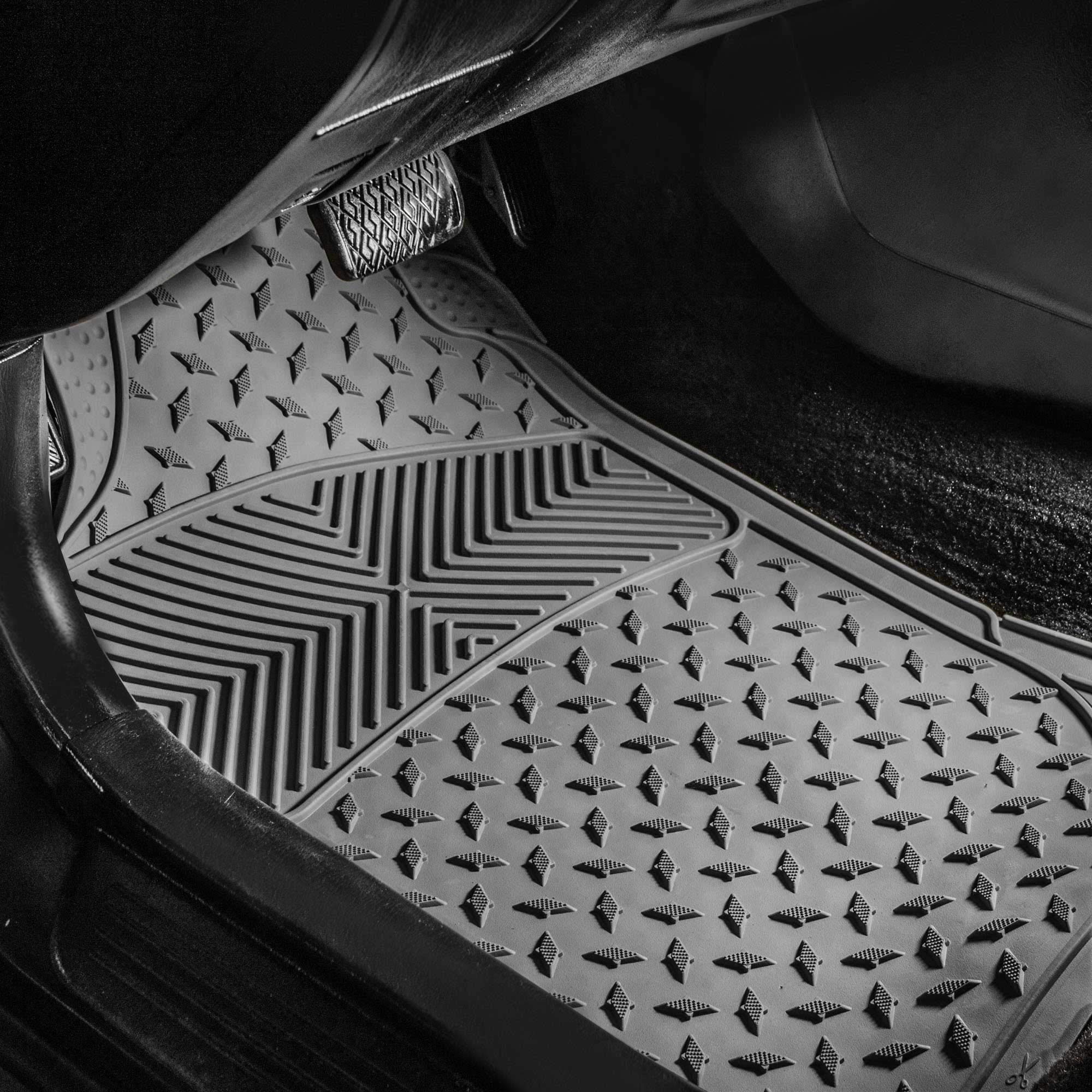 TLH Lightweight Breathable Gray Car Seat Covers - Split Bench Design with Airbag Compatibility | Waterproof Vinyl Floor Mats Set | Perfect for SUVs, Trucks & Family Vehicles | Interior Protection & Comfort Upgrade