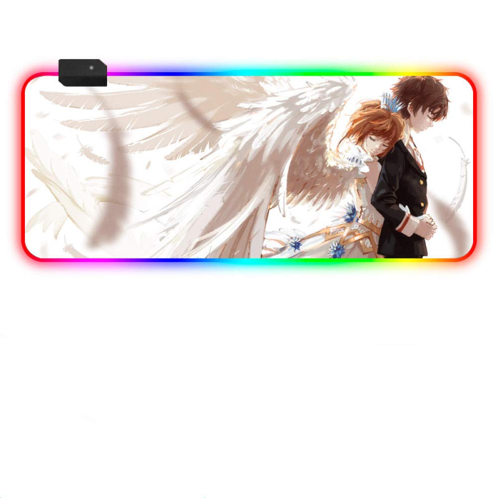Anime Cardcaptor Sakura RGB Gaming Mouse Pad - Non-Slip Rubber Base, LED Extended Mouse Mat (23.6