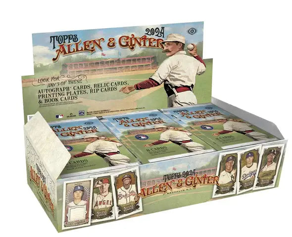2024 Topps Allen & Ginter Baseball Trading Cards Hobby Box - 24 Packs with Autograph & Relic Chance - Perfect for Collectors, Investors & Fantasy Baseball Fans