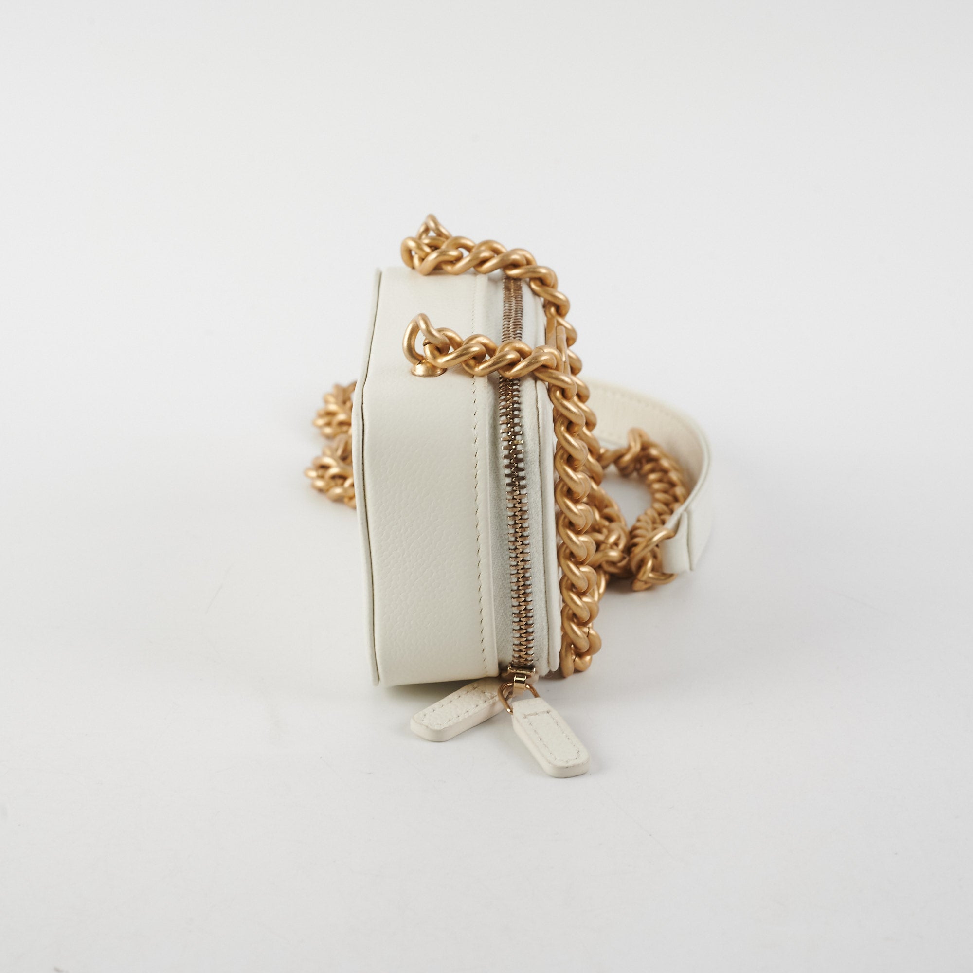 Chanel Caviar Micro Boy Card Holder on Chain in White - Luxury Compact Wallet for Everyday Use & Special Occasions