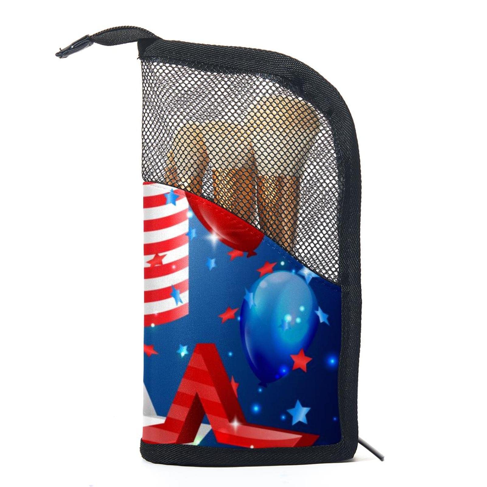 12-Piece Makeup Brush Organizer Bag with Portable Case - Travel Cosmetic Brush Holder Set for Independence Day & Everyday Use - Perfect for Makeup Artists, Travel & Home Storage