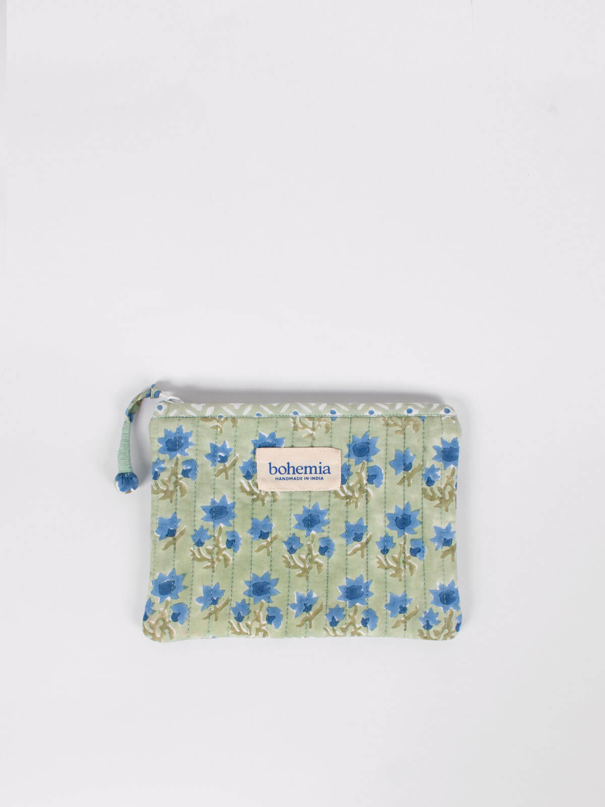 Stylish Sage Green Posie Zip Pouch - Perfect for Travel, Makeup & Daily Essentials Organization