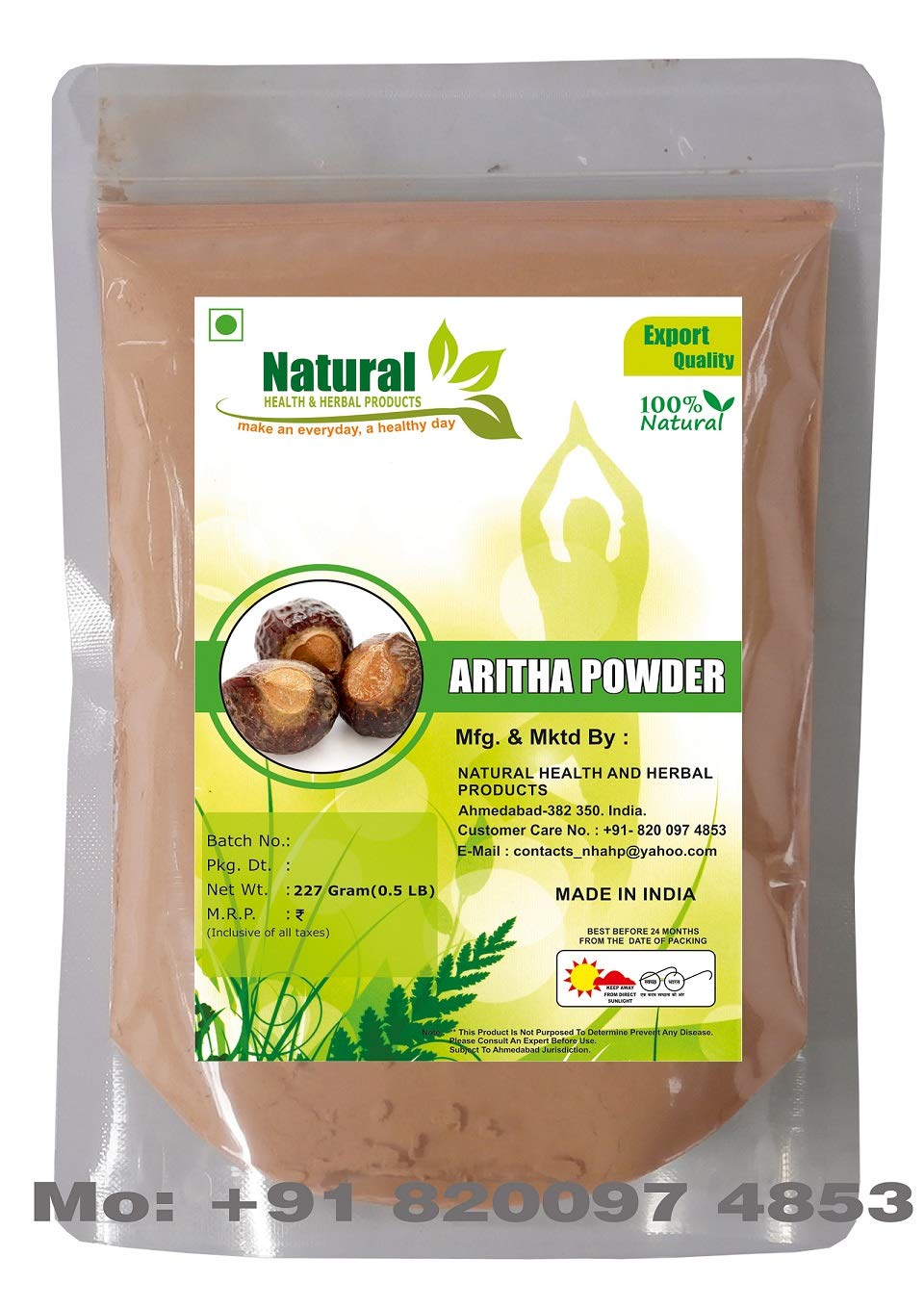 100% Pure Reetha Powder for Hair Growth & Scalp Treatment - Natural Herbal Hair Conditioner & Cleanser (8oz) - Promotes Healthy Hair, Reduces Dandruff - Perfect for DIY Hair Masks & Ayurvedic Hair Care Routines