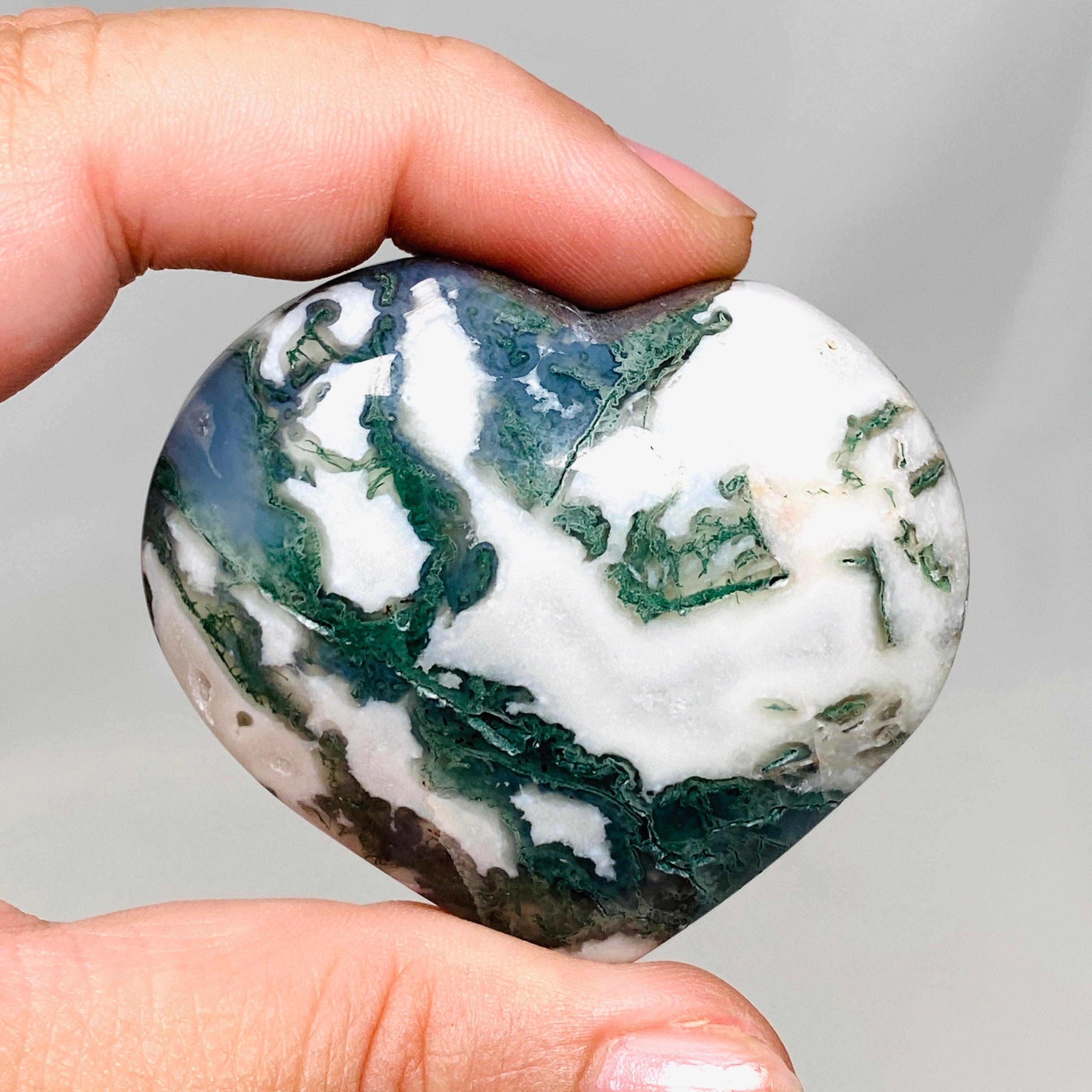Natural Moss Agate Heart Pendant - Healing Crystal Jewelry for Love & Emotional Balance - Perfect for Meditation, Gifts & Spiritual Healing