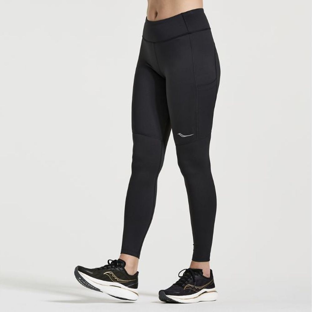 Saucony Women's Mid Rise Fortify Tight - High-Performance Running Tights for Women - Perfect for Gym, Yoga & Outdoor Workouts