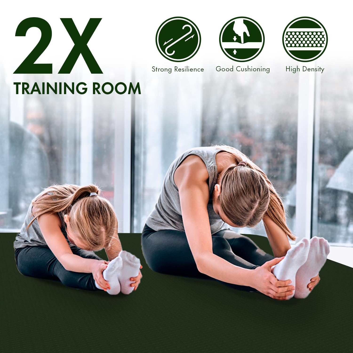 Premium FrenzyBird Extra Large Yoga Mat 6'x4' (72