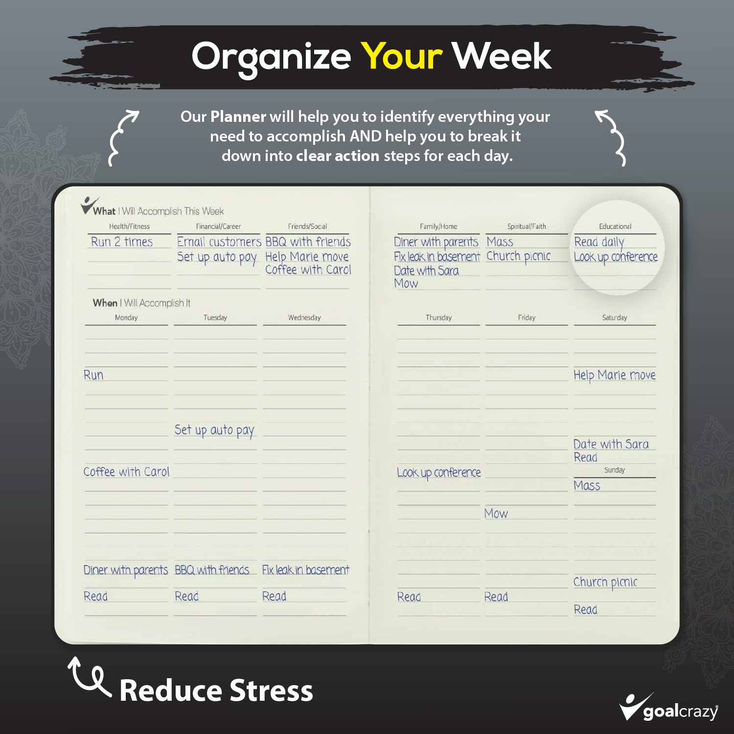 2024-2025 Undated 90-Day Planner - Weekly Productivity Journal with Habit Tracker, Goal Setting & Inspirational Quotes | Premium Leather Cover & Almond Pages (Black) | Perfect for Work, School & Personal Organization