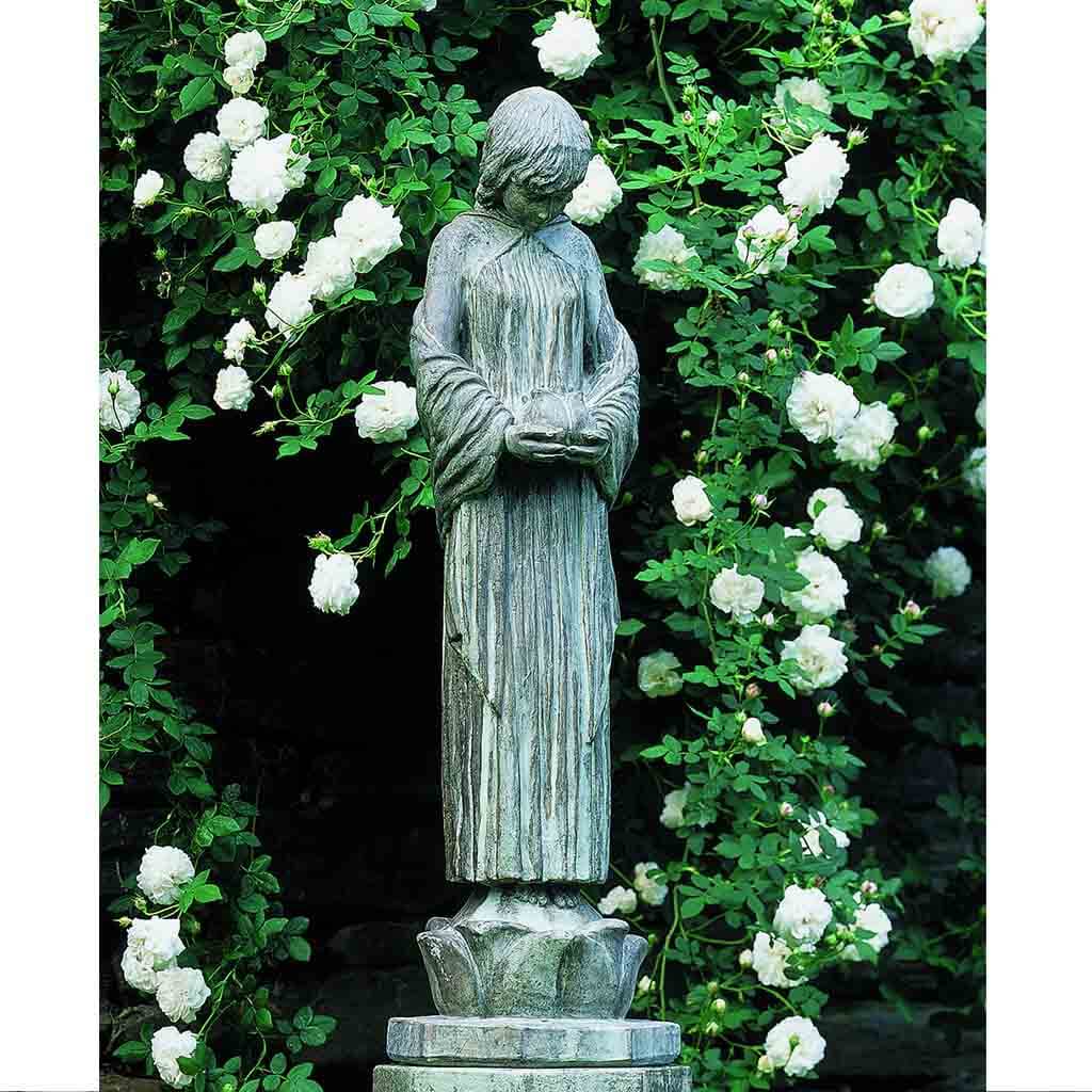 Campania International Wood Nymph Statue - Handcrafted Garden Sculpture for Outdoor Decor, Patio & Fairy Garden Accent | Perfect for Landscaping, Yard Ornaments & Mythical Theme Gardens