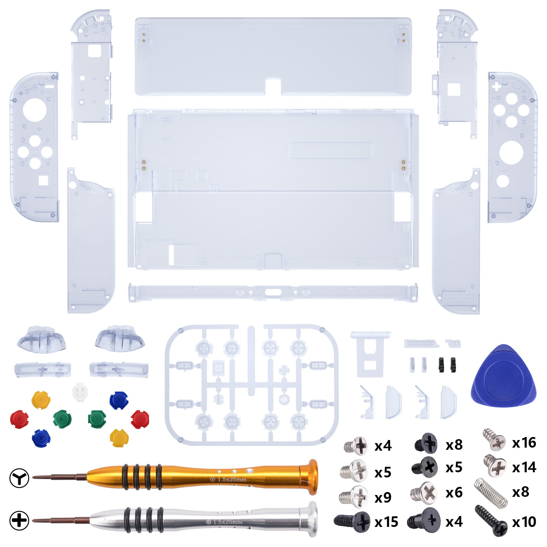 eXtremeRate Custom Replacement Full Set Shell with Buttons for Nintendo Switch OLED - Glacier Blue | Durable Protective Cover for Gaming & Travel | Perfect for Switch OLED Modding & Personalization