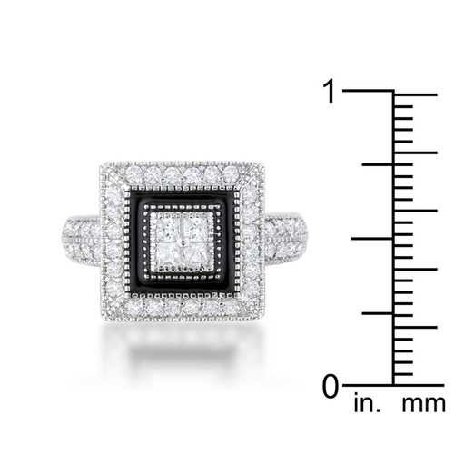 0.7ct CZ Vintage Style Rhodium Plated Ring for Women - Elegant Antique Jewelry Gift for Anniversary, Engagement & Special Occasions
