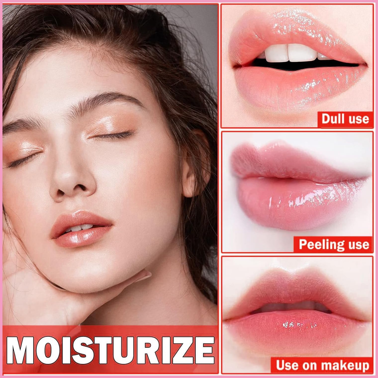 1 PCS Bee Lip Balm Lip Mask - Honey Pot & Peach Moisturizing Sleeping Lip Mask Overnight Treatment with Sticks, Hydrating Lip Balm for Dry & Cracked Lips - Exfoliating Lip Scrub for Night Care & Daily Moisturizing