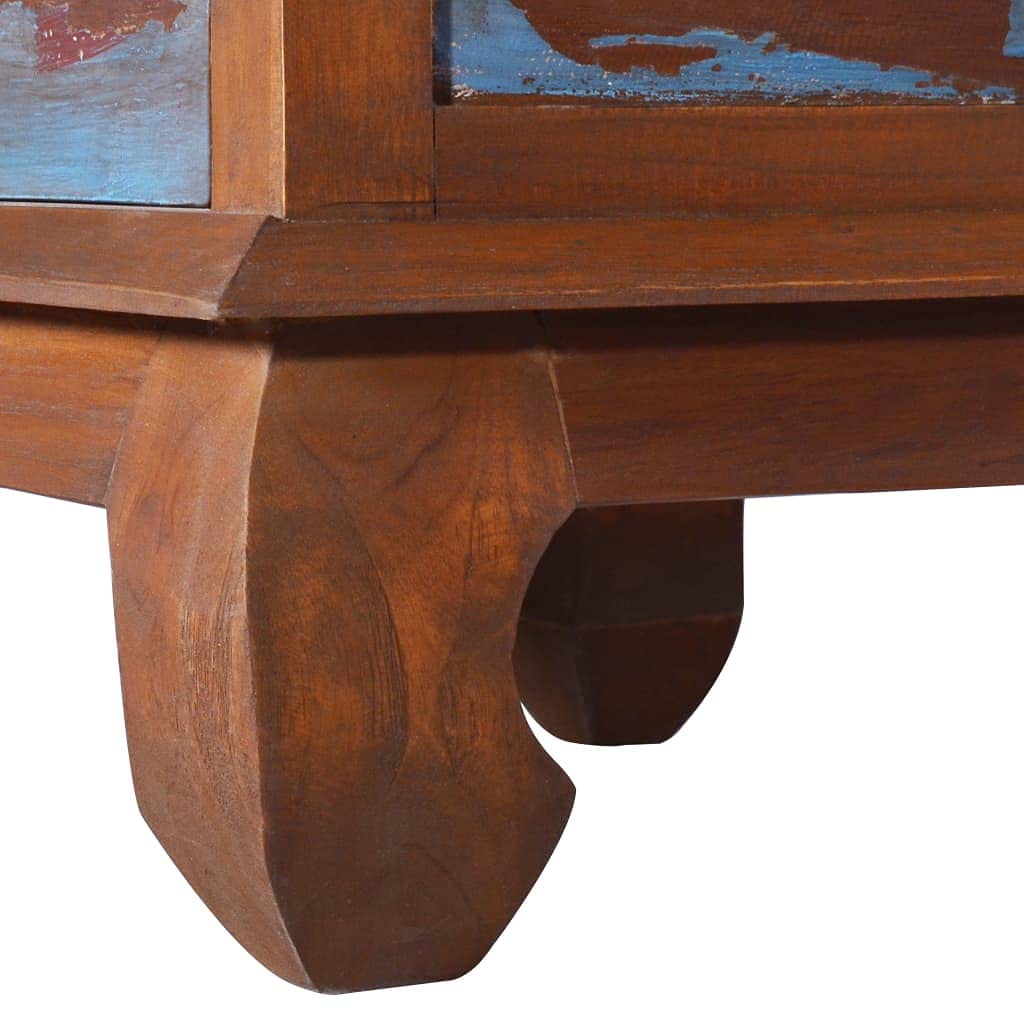 Rustic Reclaimed Teak Wood TV Stand Entertainment Center - 43.3