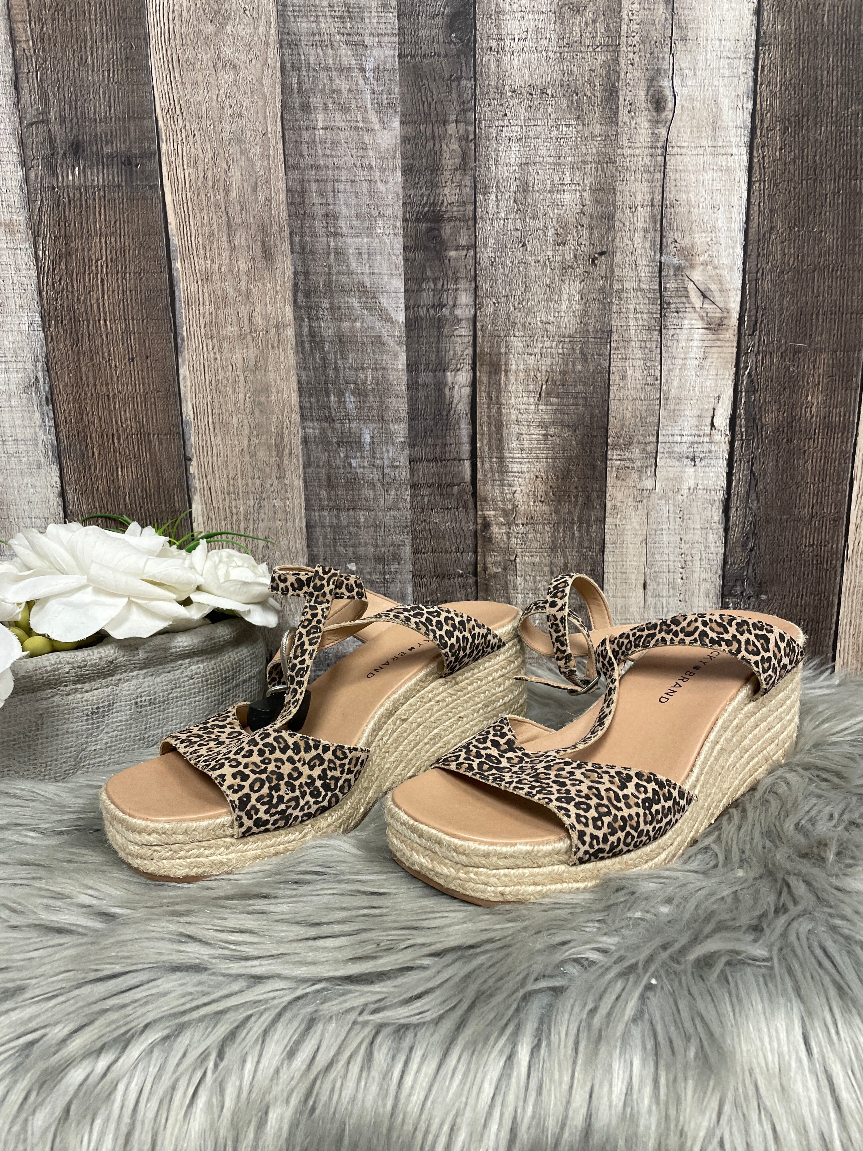 Lucky Brand Animal Print Wedge Heel Sandals for Women - Size 8.5 | Comfortable Summer Beach Shoes for Outdoor Parties & Vacations
