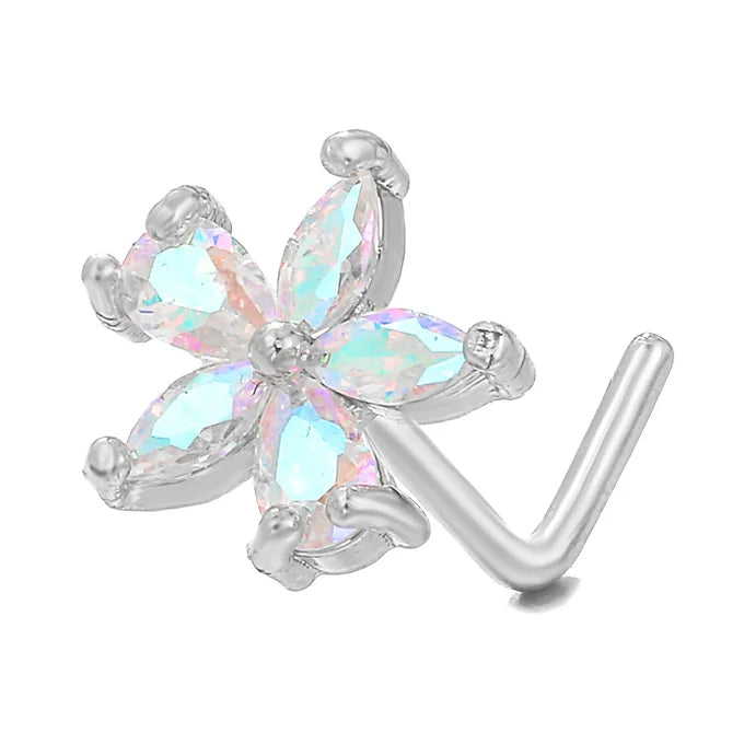 20G Surgical Steel Small Nose Ring & L-Shaped Nose Stud - Hypoallergenic Body Jewelry for Sensitive Skin | Perfect for Everyday Wear, Parties & Professional Settings (BD595)