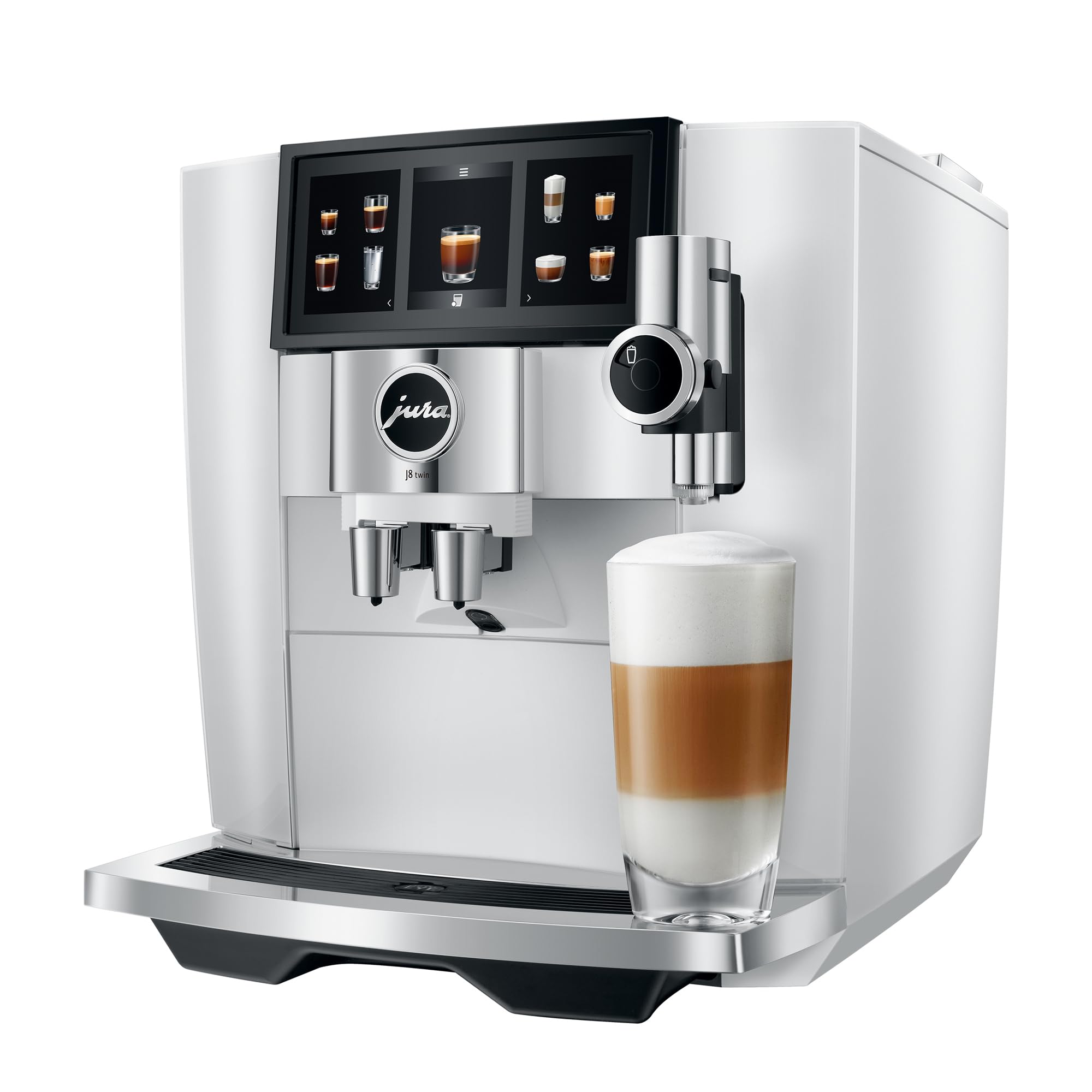 Jura J8 Twin Diamond White Automatic Coffee Machine - Premium Espresso & Coffee Maker for Home & Office - Perfect for Entertaining & Daily Brewing