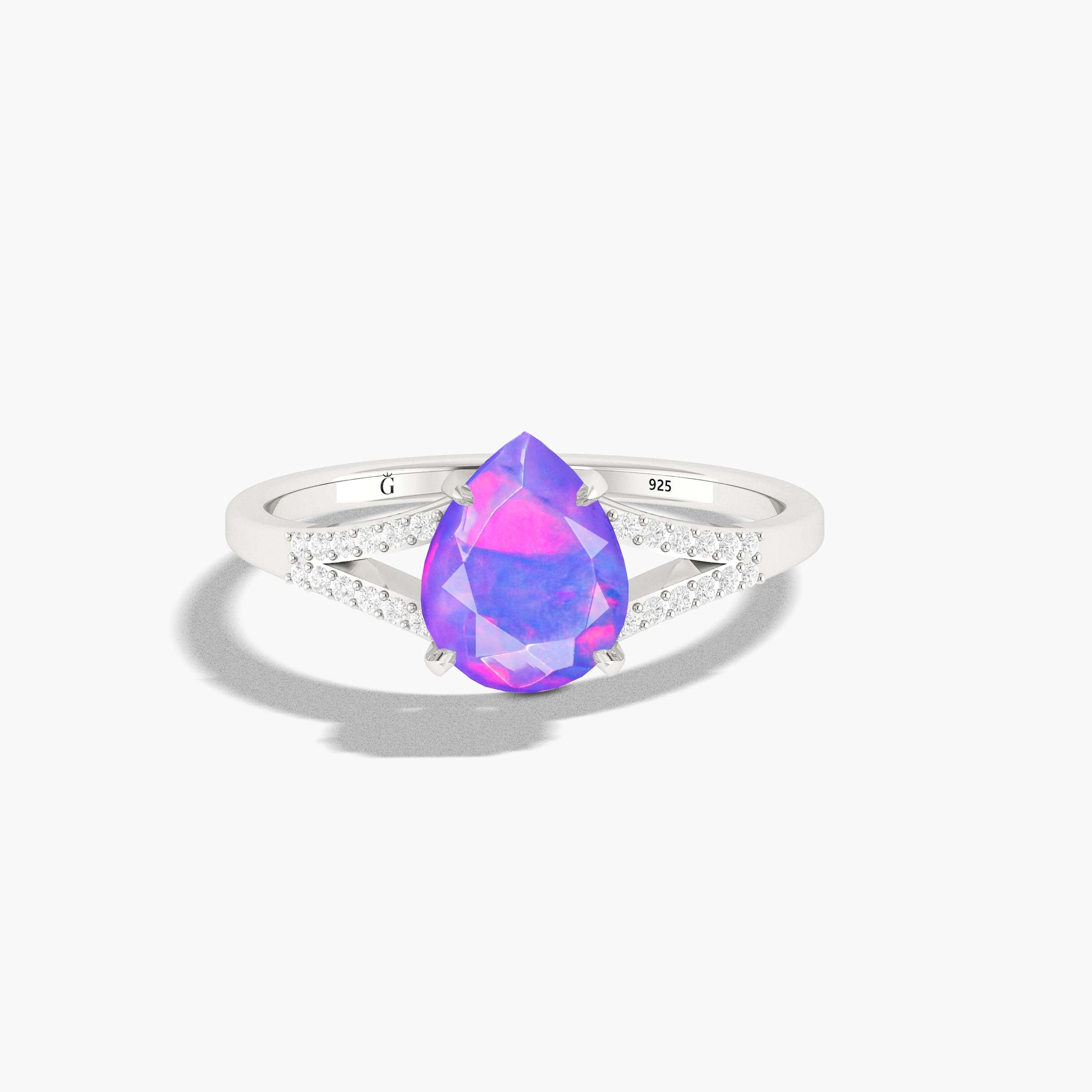 Natural Black Fire Opal Wedding & Engagement Ring for Women – Elegant Gemstone Jewelry for Brides, Anniversaries & Special Occasions