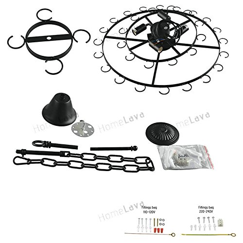 HomeLava Wine Glass Pendant Ceiling Light - Modern Chandelier for Living Room, Dining Room, Kitchen Island | Perfect for Home Decor, Restaurant Lighting (Wineglass Not Included)