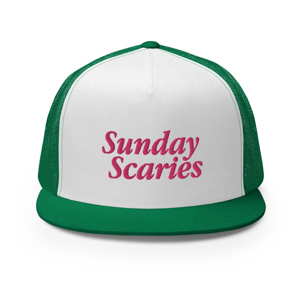 Sunday Scaries Trucker Hat - Funny & Trendy Adjustable Snapback Cap for Men & Women - Perfect for Outdoor Activities, Festivals, and Casual Wear