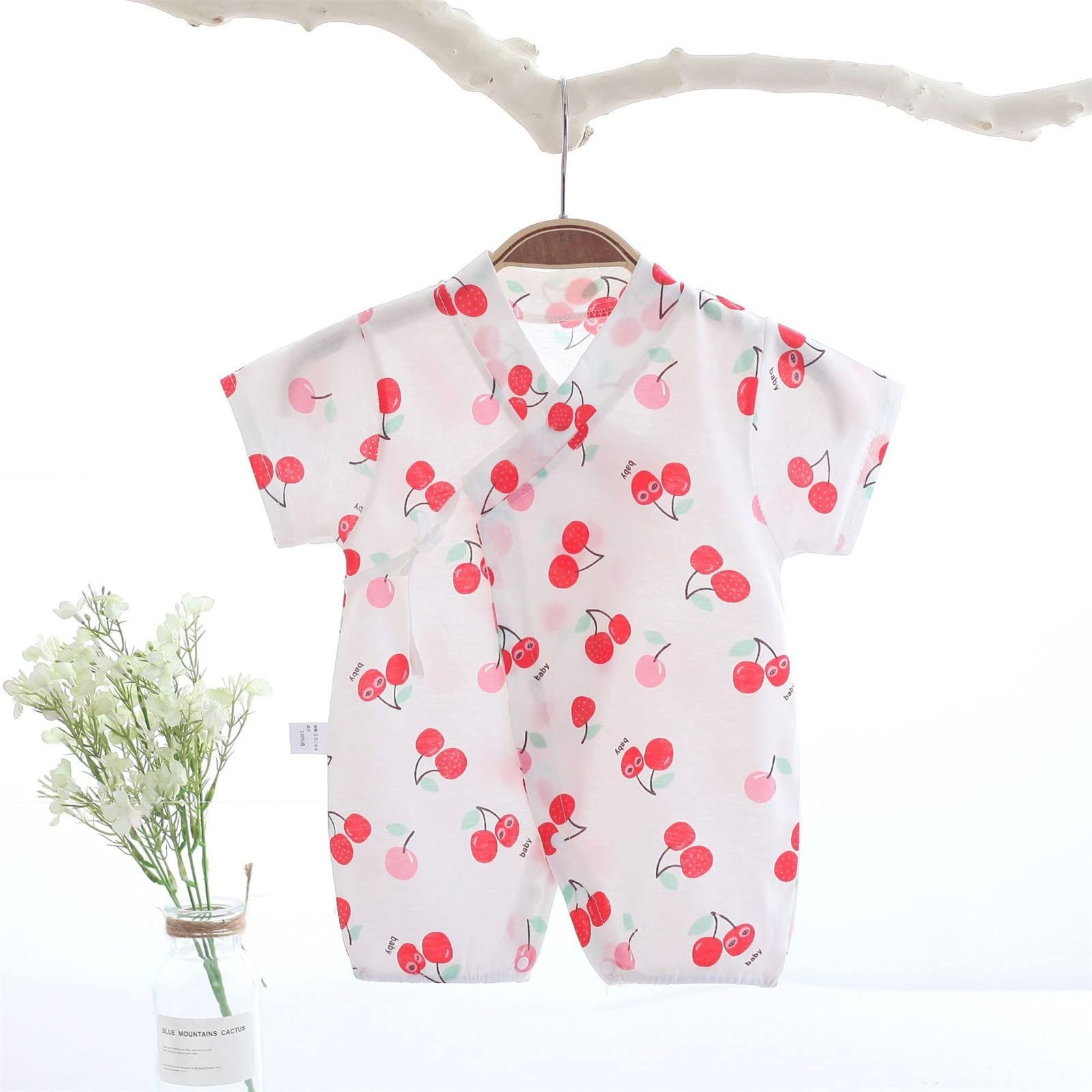 Baby Newborn Infant Cotton Summer Short Sleeve Romper Jumpsuit - Cute Cartoon Print for Boys & Girls - Perfect for Playtime, Outings and Photo Shoots