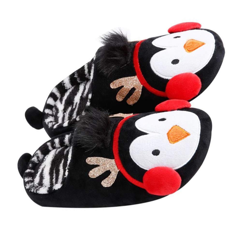 Penguin Plush Slippers - Warm Winter House Slippers for Couples, Anti-Slip Indoor Shoes with Soft Sole - Perfect Cozy Gift for Christmas & Home Relaxation