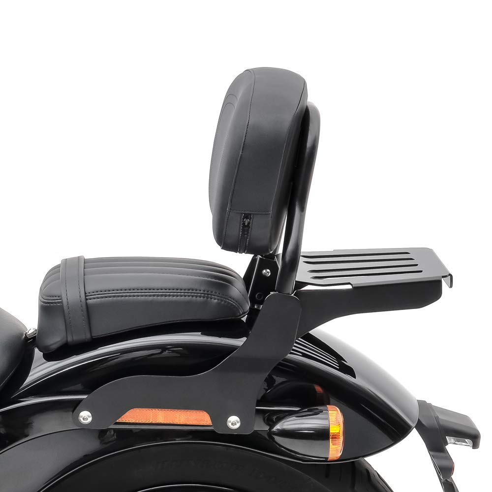 Black Sissy Bar X3X for Kawasaki VN 900 Classic/Custom 2006-2016 - Compatible with Luggage Rack | Motorcycle Passenger Backrest for Long Rides & Touring
