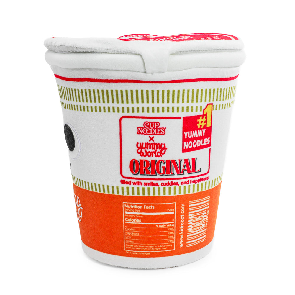Nissin x Yummy World Chicken Cup Noodles Interactive Plush Toy - Cute Ramen Stuffed Animal for Anime Fans & Collectors - Perfect Gift for Home Decor, Office Desk & Kawaii Lovers