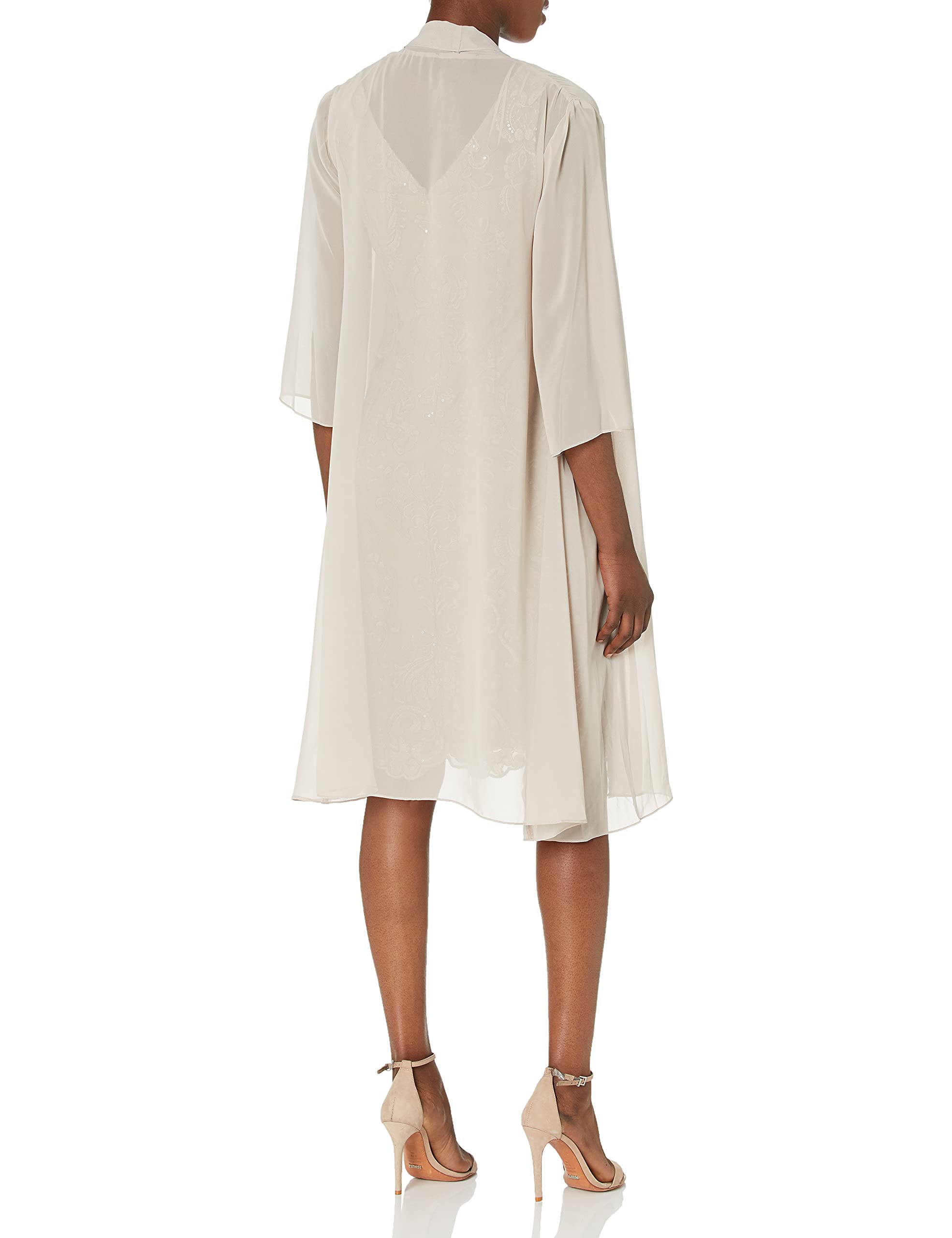 Alex Evenings Women's Midi Length Embroidered Fit and Flare Dress - Elegant Cocktail Party & Wedding Guest Dress for Special Occasions