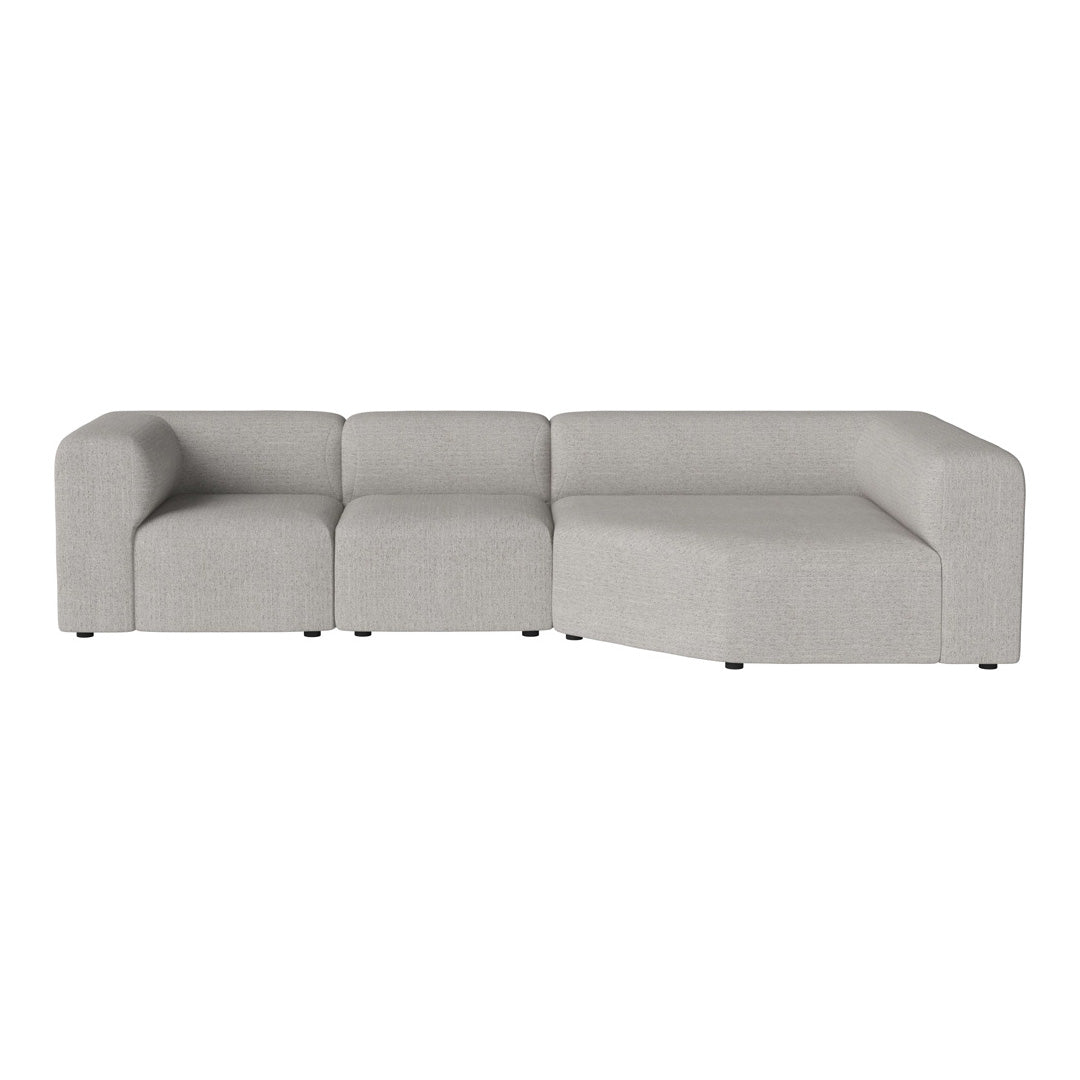 3-Seater Corner Sofa with Large Chaise - Modern L-Shaped Sectional Couch for Living Room, Lounge & Family Room - Comfortable Fabric Upholstery & Sturdy Frame