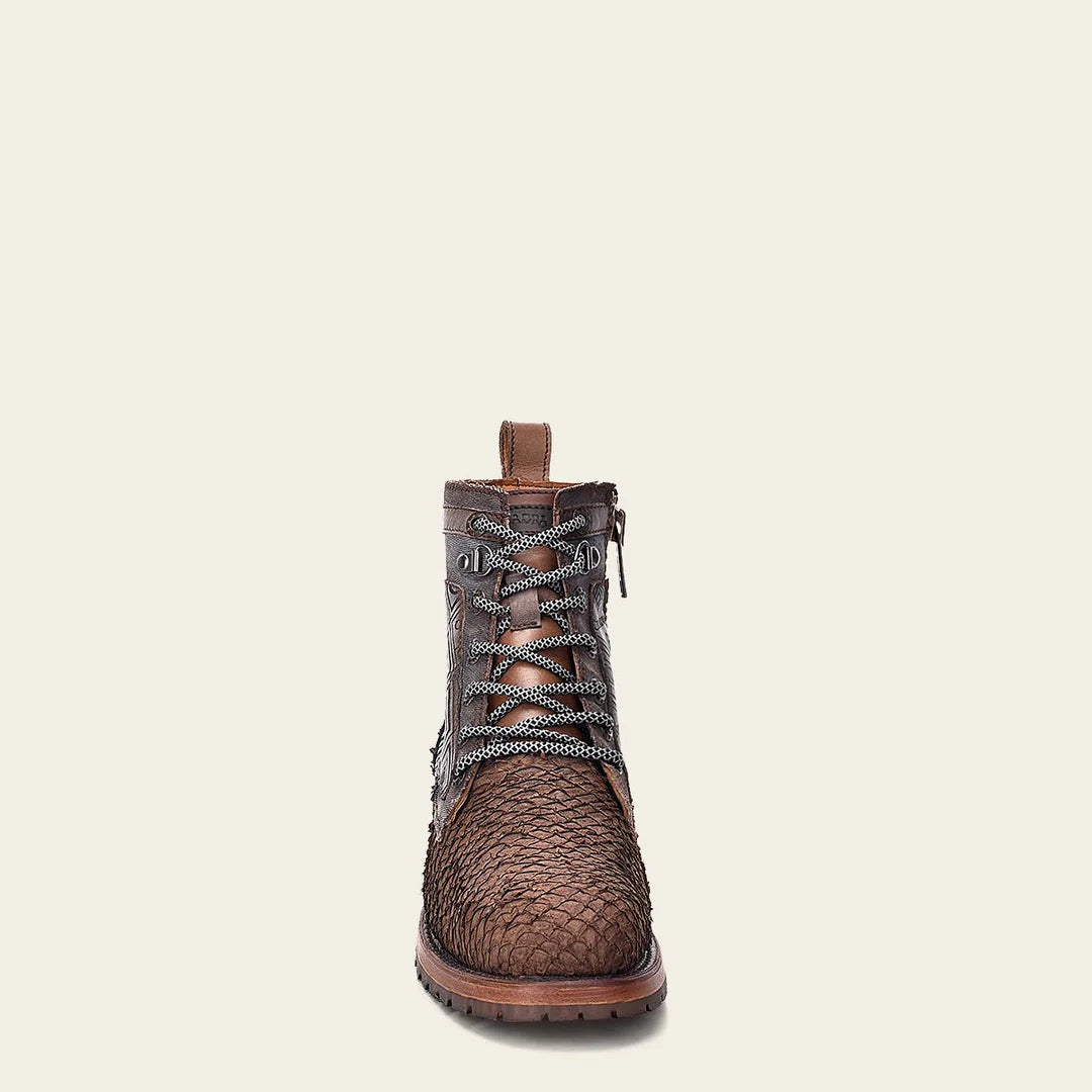 Men's Cuadra Casual Pirarucu Skin Ankle Boots - Waterproof & Comfortable for Outdoor, Work & Daily Wear