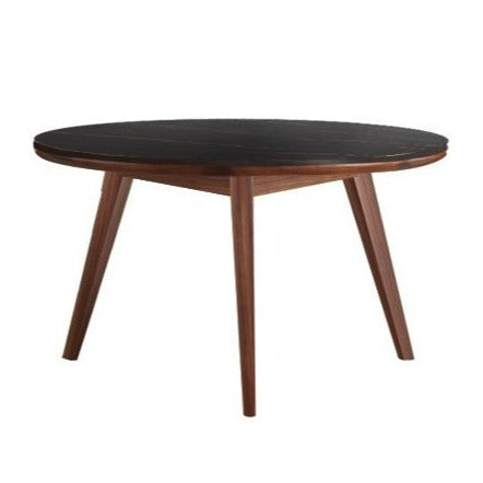 Solid Oak & Black Walnut Coffee Table with Slate Top - Rustic Modern Living Room Furniture for Home Decor