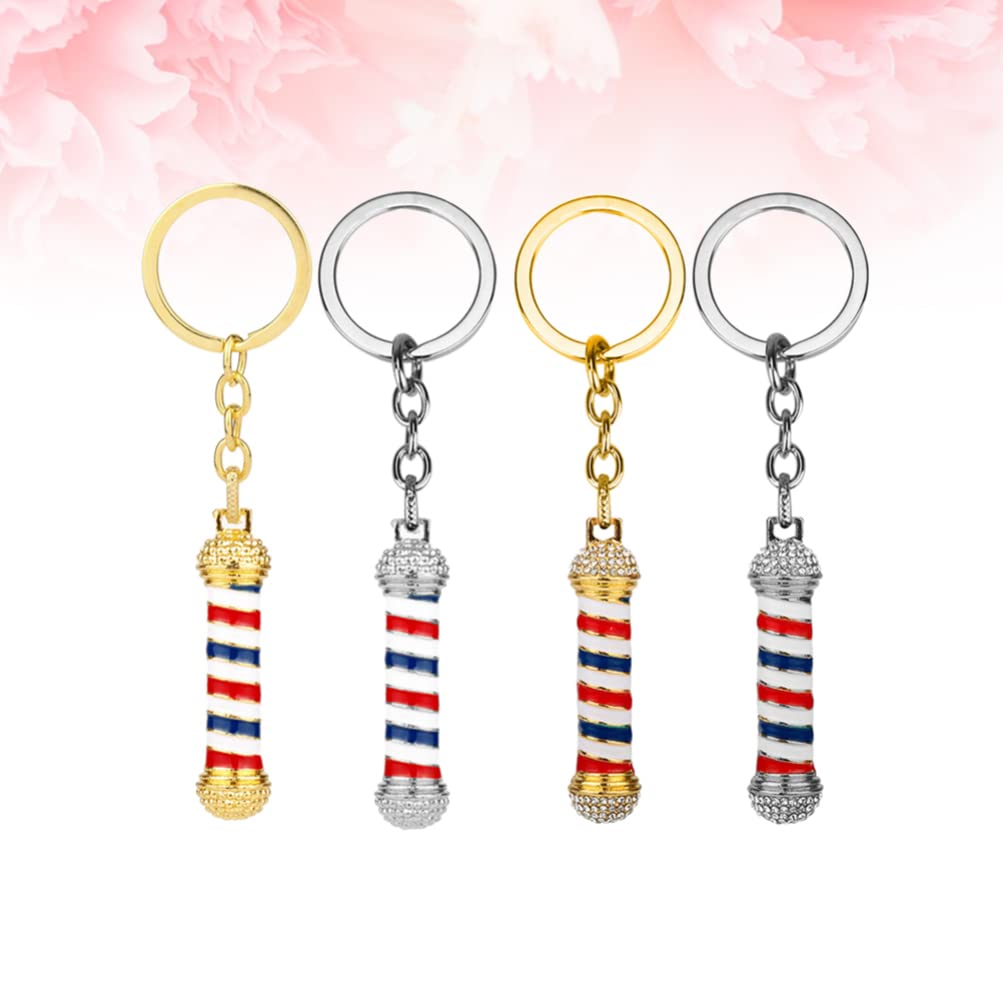 GALPADA 4Pcs Barber Keychain Set - Alloy Hairdresser Gifts for Men - Car & Purse Accessories